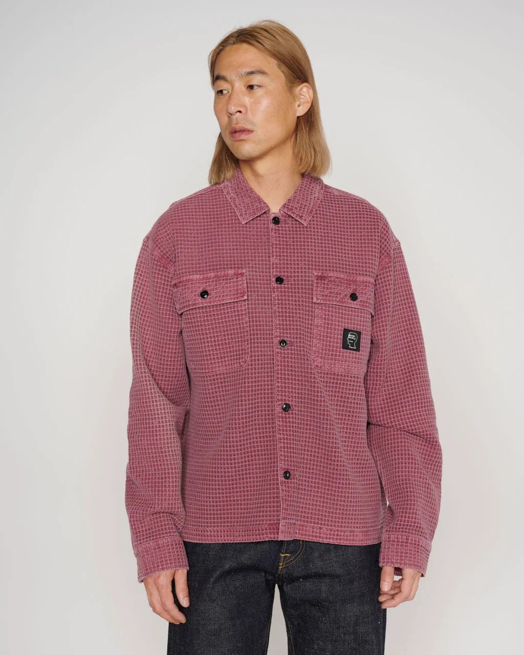 Brain Dead Waffle Button Front Shirt - Raspberry Size US S / EU 44-46 / 1 - 1 Thumbnail