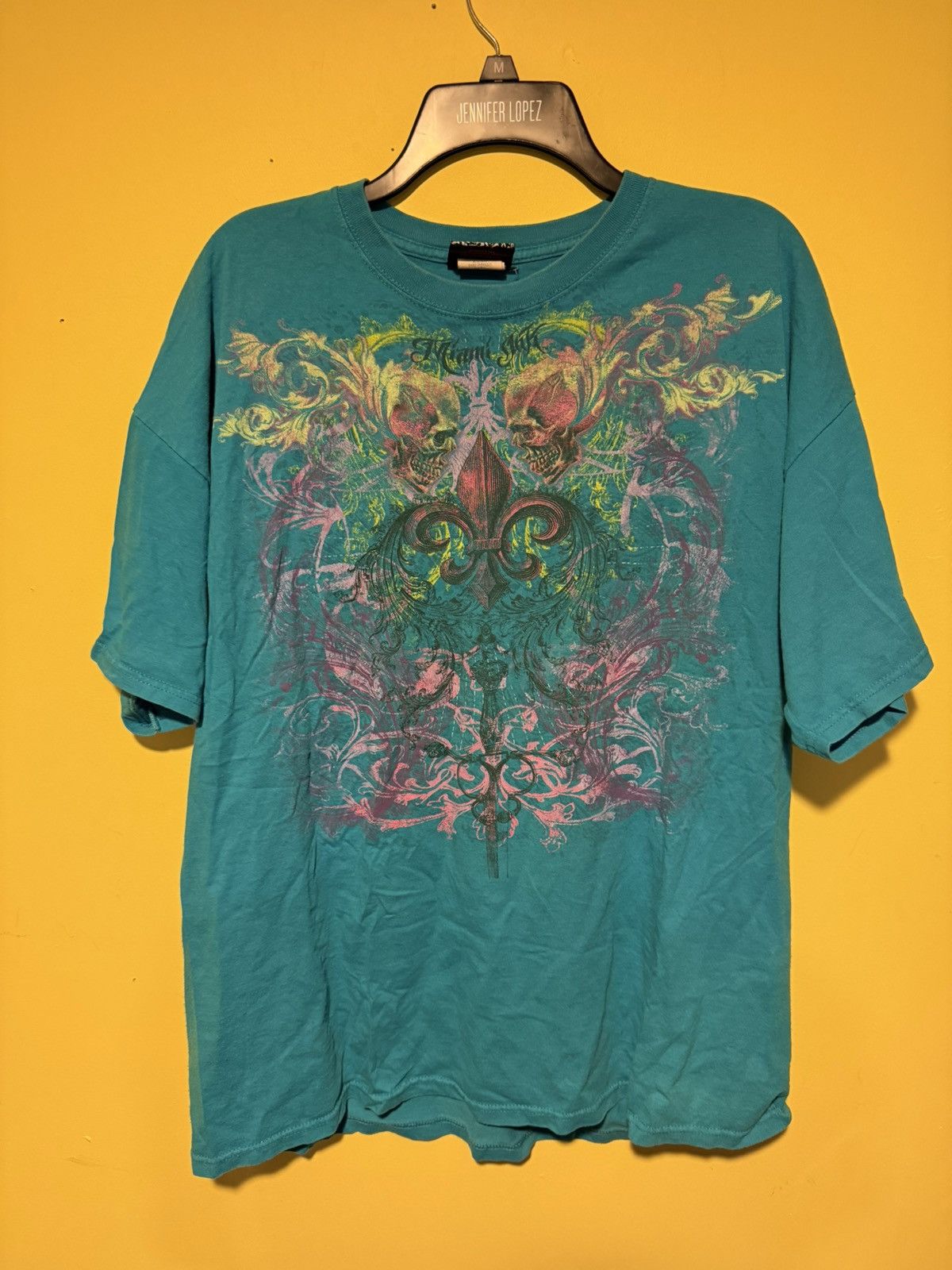 Y2K Miami Ink Affliction Style Cross Wings Shirt XXL