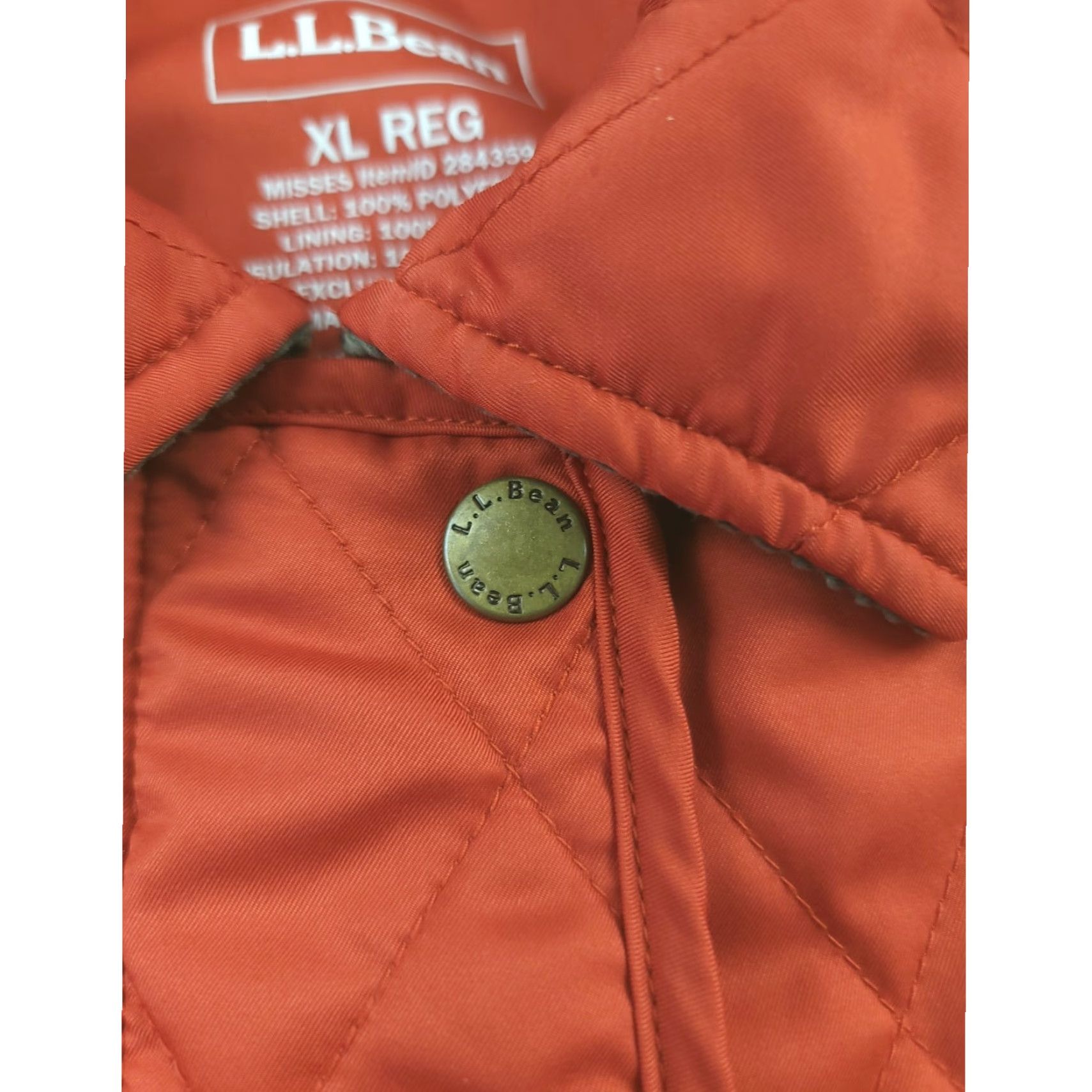 Vintage VINTAGE LL Bean Quilted Riding Jacket Womens XL Orange Outdoor Classic Size XL / US 12-14 / IT 48-50 - 4 Thumbnail