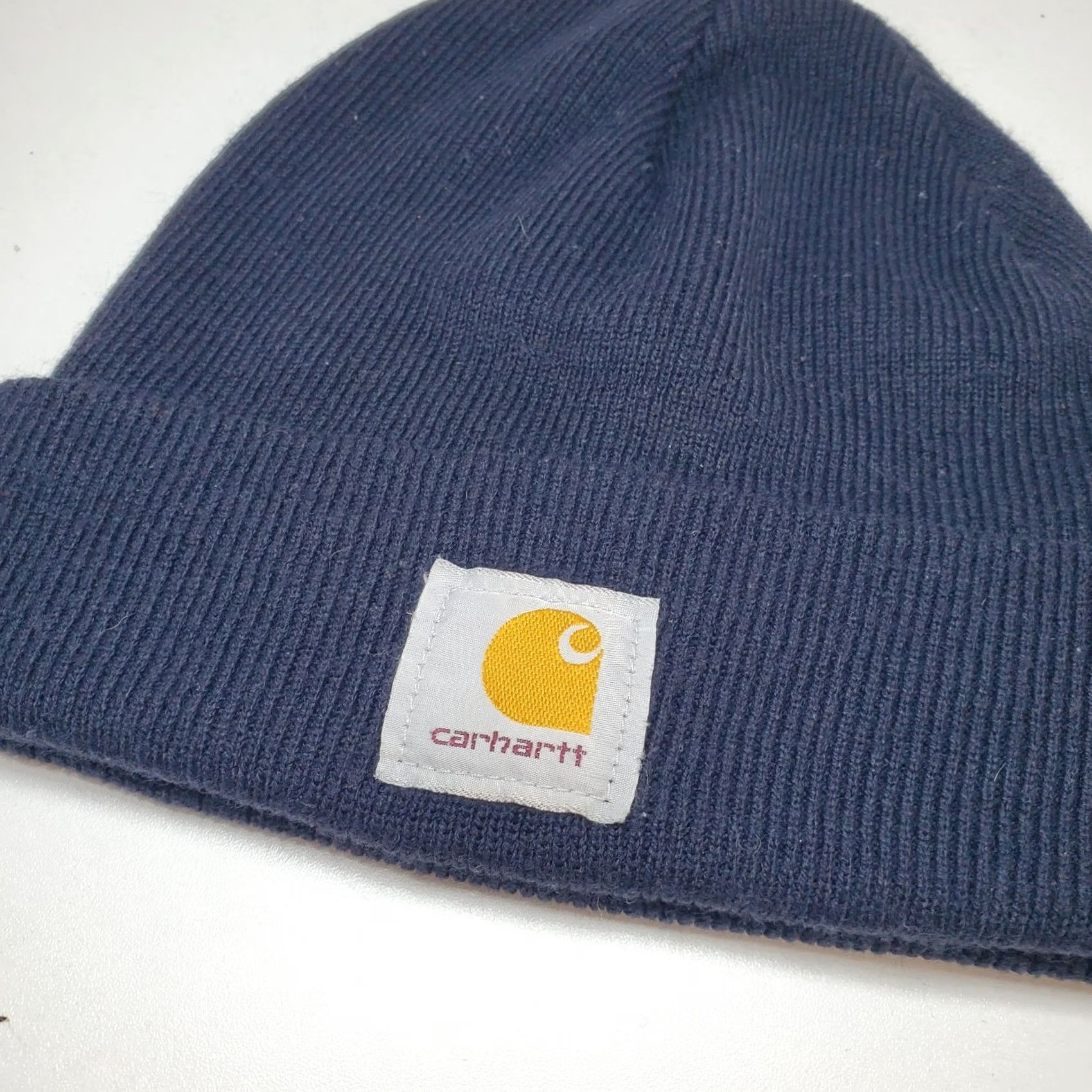 Carhartt Carhartt Hat Beanie Knit Acrylic Black OS Patch Logo Foldover Mens Size ONE SIZE - 2 Thumbnail
