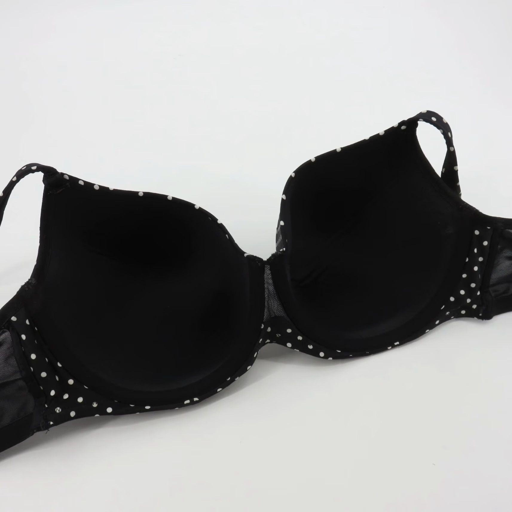 Vintage Cacique Bra Full Coverage Underwire 38DDD Black White Polka Dot T-Shirt Bra Plus Size Womens Size ONE SIZE - 7 Thumbnail