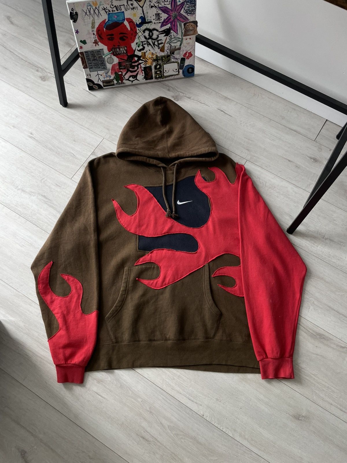 Nike Vintage Y2K Nike Custom Hoodies Fire 00’s Streetwear Size US M / EU 48-50 / 2 - 1 Thumbnail