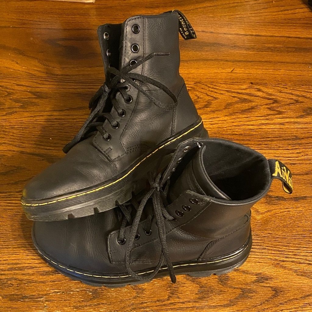 Dr. Martens Dr. Martens Black Combat Leather Boots Size US 7 / EU 40 - 3 Thumbnail