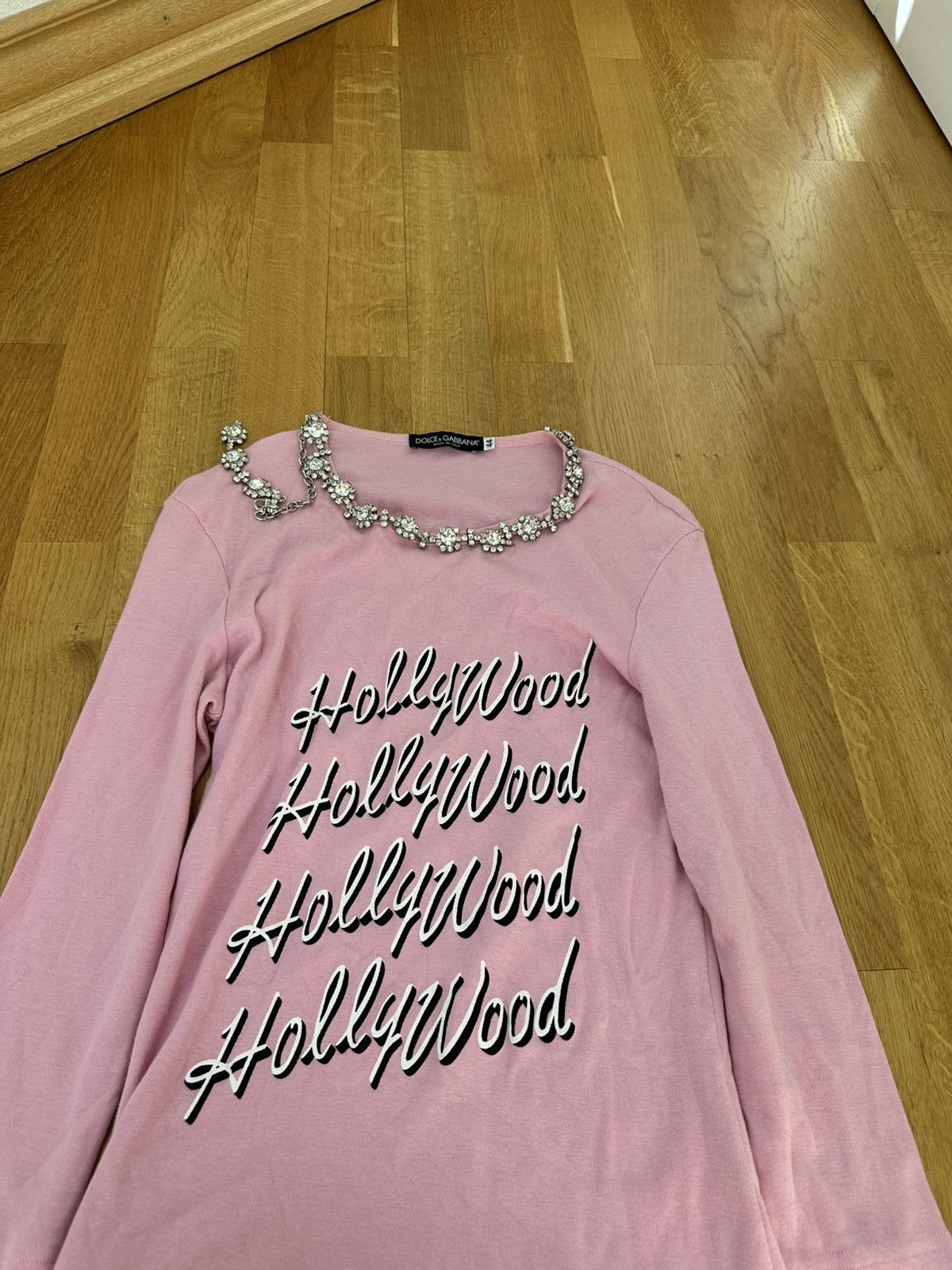 Dolce & Gabbana Dolce Gabbana Hollywood Long Sleeve Pink T-shirt Size M / US 6-8 / IT 42-44 - 10 Thumbnail