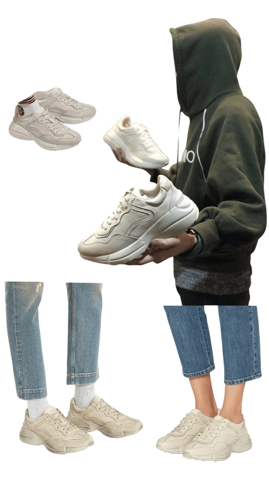 Gucci Gucci Rhython Ivory Leather Sneaker Unisex Size US 8 / EU 41 - 8 Thumbnail