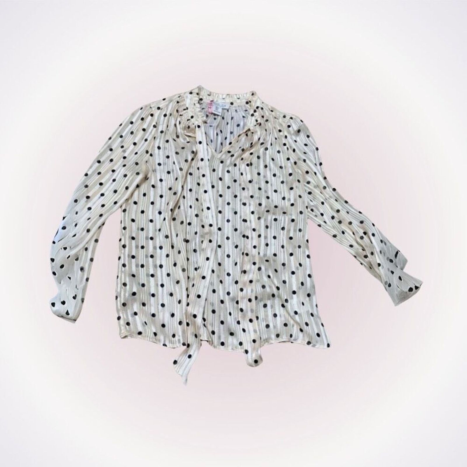 Rachel Zoe Rachel Zoe Polka Dot Cream and Black Blouse | Sz S Size S / US 4 / IT 40 - 1 Thumbnail