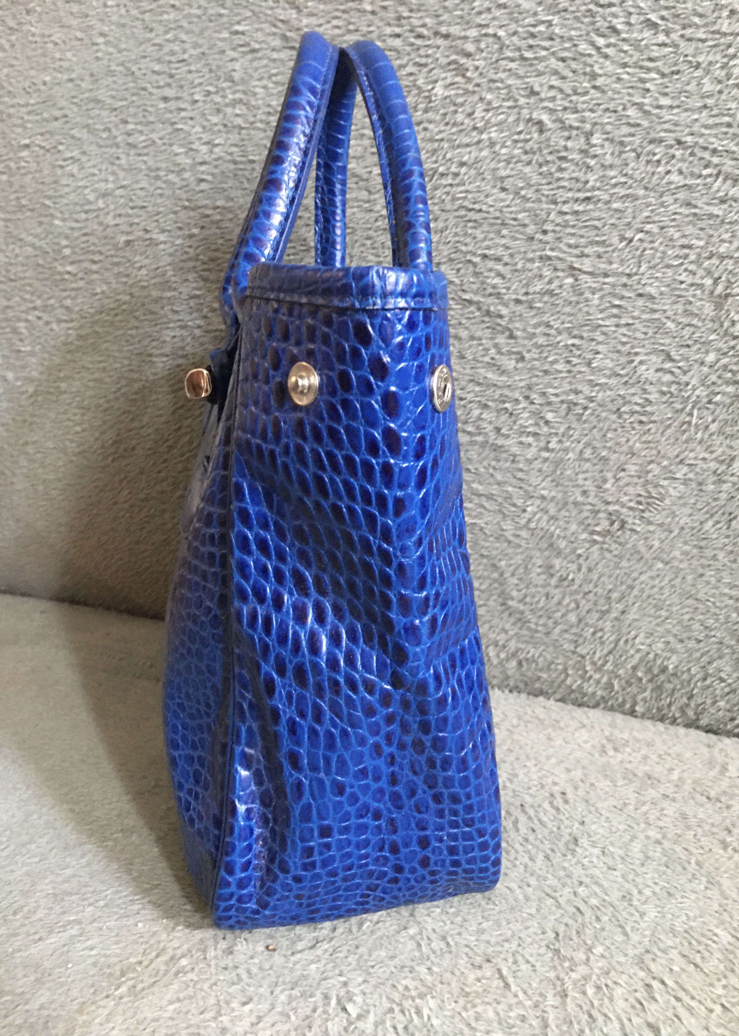 Longchamp LONGCHAMP Roseau Crocodile Embossed Leather Bag Handbag Size ONE SIZE - 5 Thumbnail