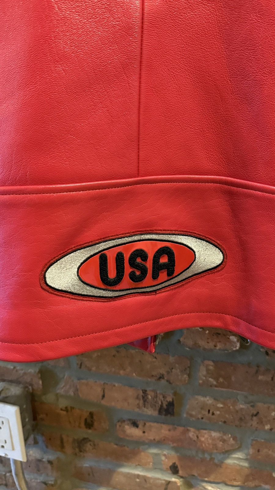 Vasque Vintage Vasque Red Leather Racing Jacket 90s Size US XXL / EU 58 / 5 - 11 Thumbnail