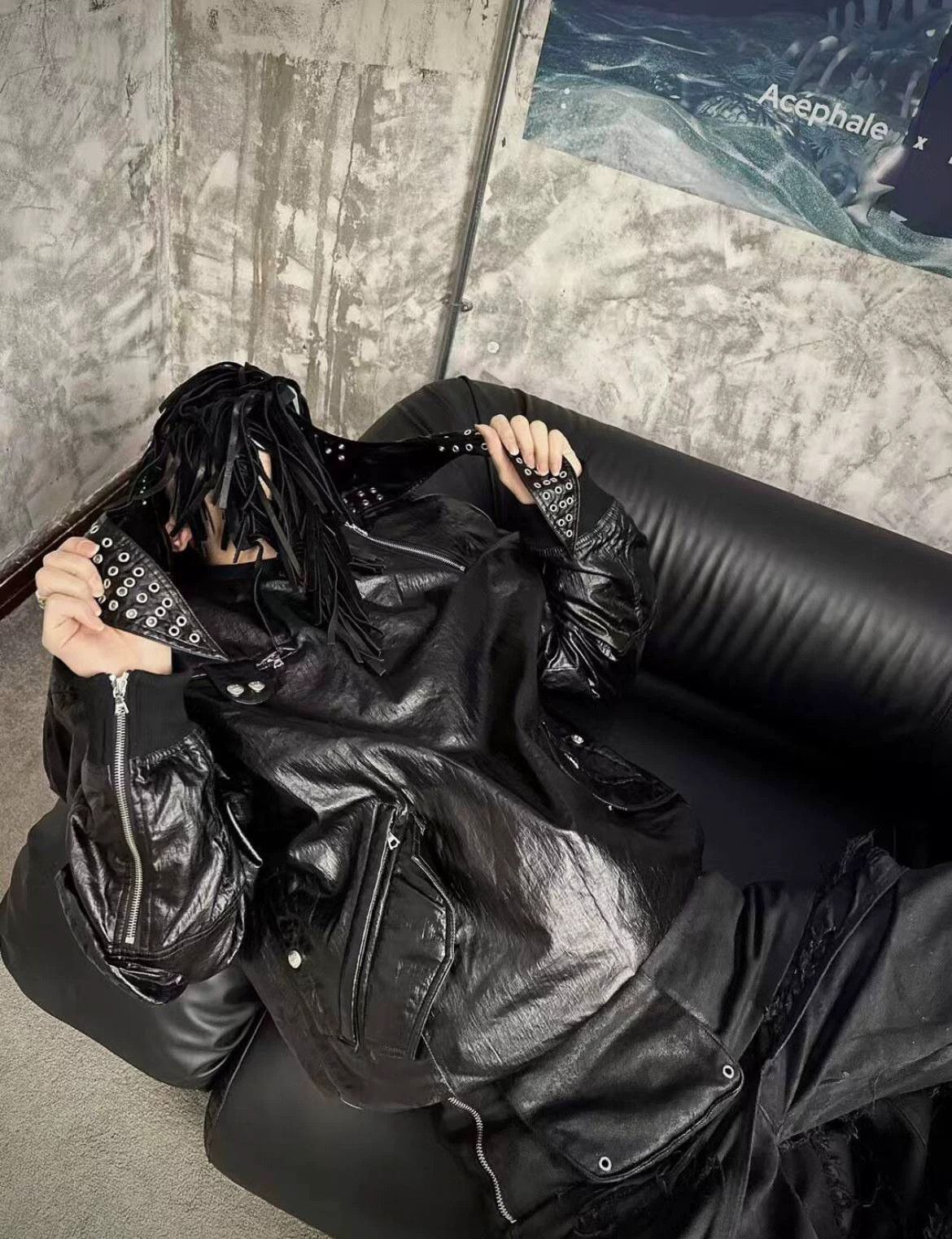 Other Far Archive Item Black Waxed Zip Padded Pullover Size US S / EU 44-46 / 1 - 9 Thumbnail