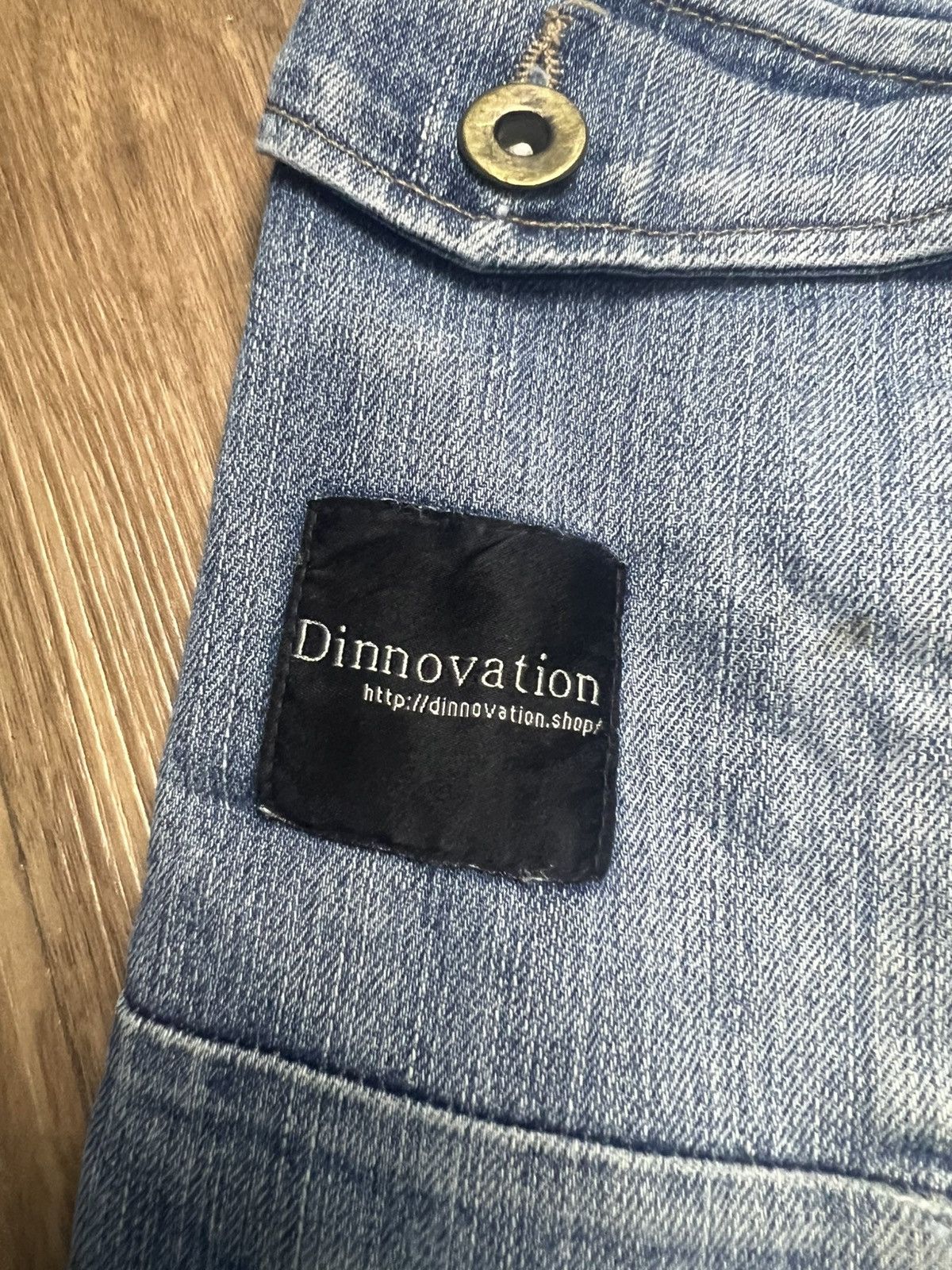 Japanese Brand Dinnovation Denim Cargo Jeans with White Racing Stripes (42) Size US 30 / EU 46 - 7 Thumbnail