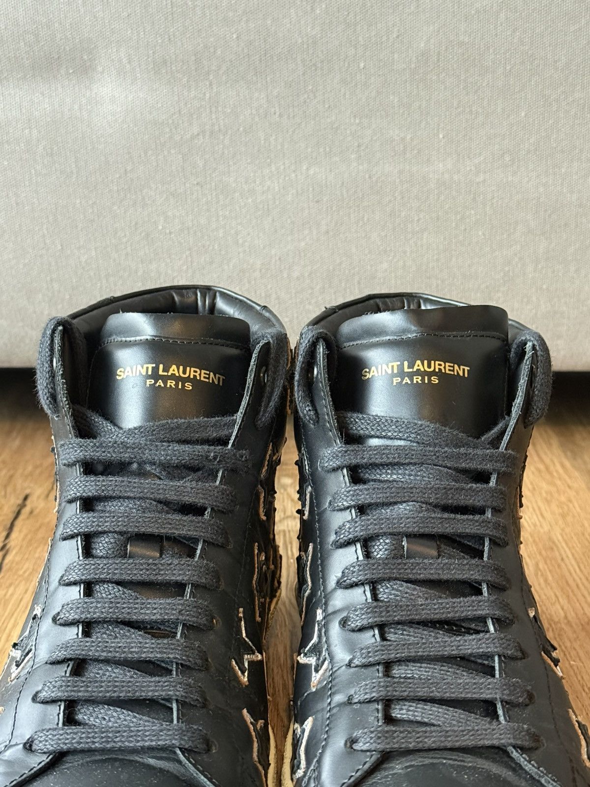 Saint Laurent Paris Saint Laurent Paris SL/06H Star Appliqué – Black/Silver Hedi Size US 8 / EU 41 - 3 Thumbnail