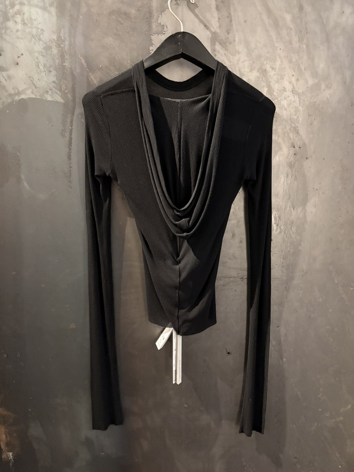 Rick Owens RICK OWENS CROPPED RIB KNIT TEE Size S / US 4 / IT 40 - 2 Thumbnail
