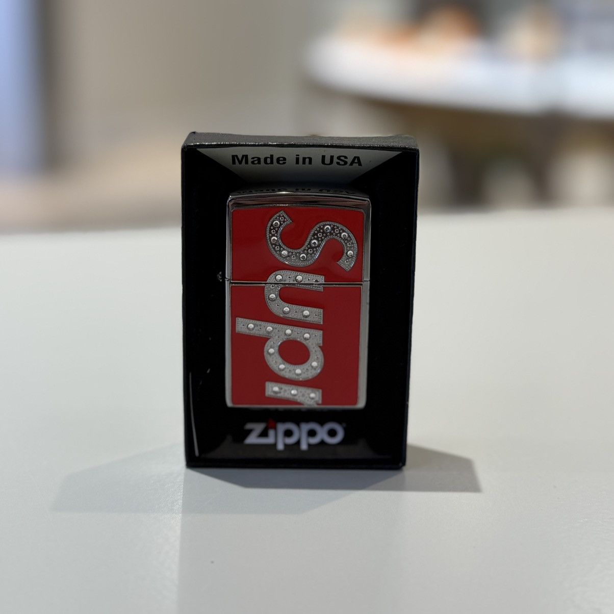 Supreme Supreme Swarovski Zippo Red | Grailed