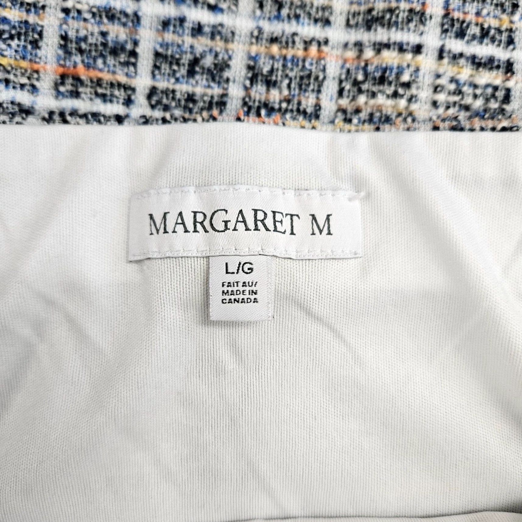 Vintage Margaret M Womens Skirt Sz L Blue Orange Tweed Pull On A-Line Short Polyester Blend N/A Size 36" / US 14 / IT 50 - 5 Thumbnail