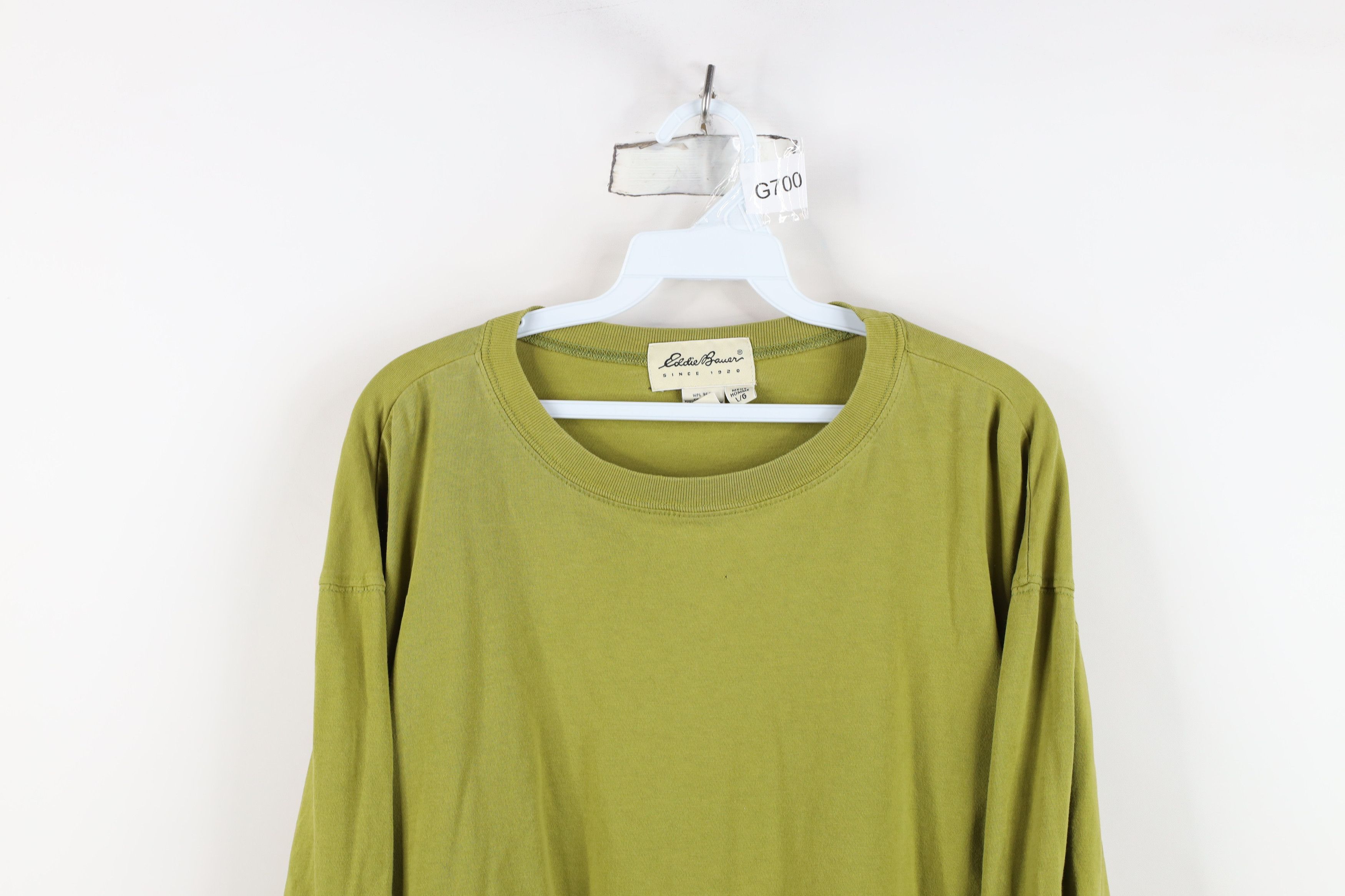 Eddie Bauer Vintage 90s Eddie Bauer Blank Cotton Long Sleeve T-Shirt Size US L / EU 52-54 / 3 - 2 Thumbnail