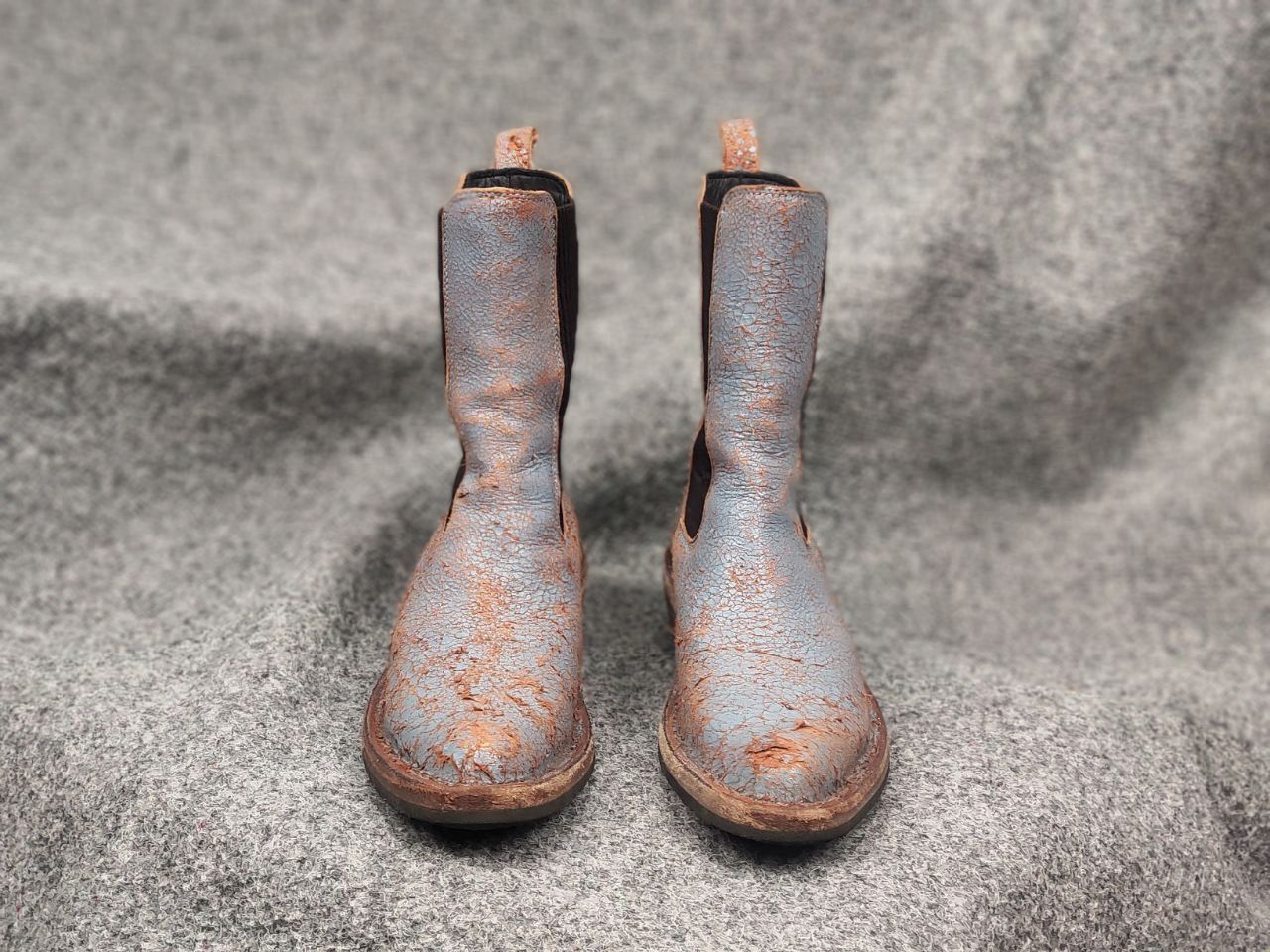 MoMA Moma Italy Design crackle aged western leather pull on boots Size US 5 / IT 35 - 4 Thumbnail