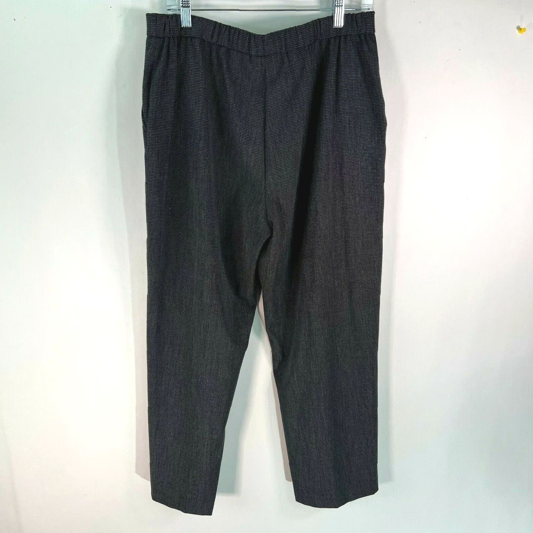 Croft & Barrow Croft & Barrow Womens Black Elastic Waist Mid-Rise Stretch Dress Pants Size 14P Size 36" / US 14 / IT 50 - 2 Thumbnail