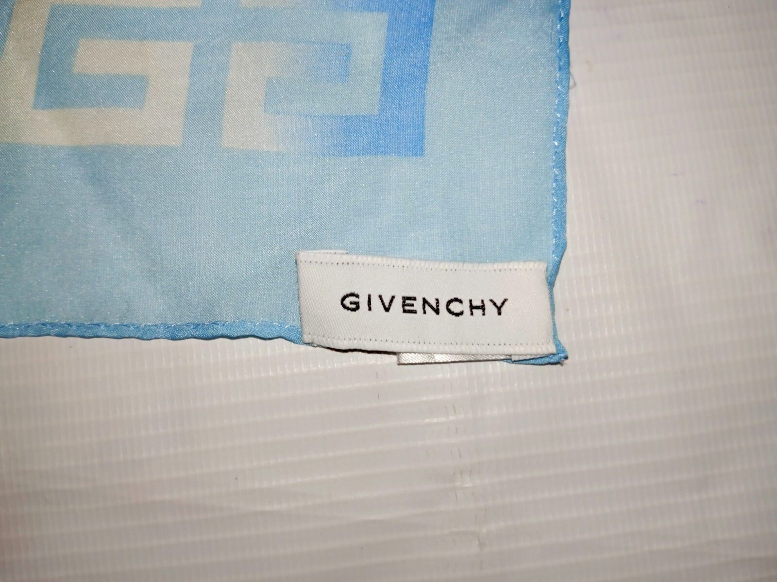 Givenchy GIVENCHY GG PARIS Monogram Blue Green Vintage Silk Scarf Size ONE SIZE - 7 Thumbnail