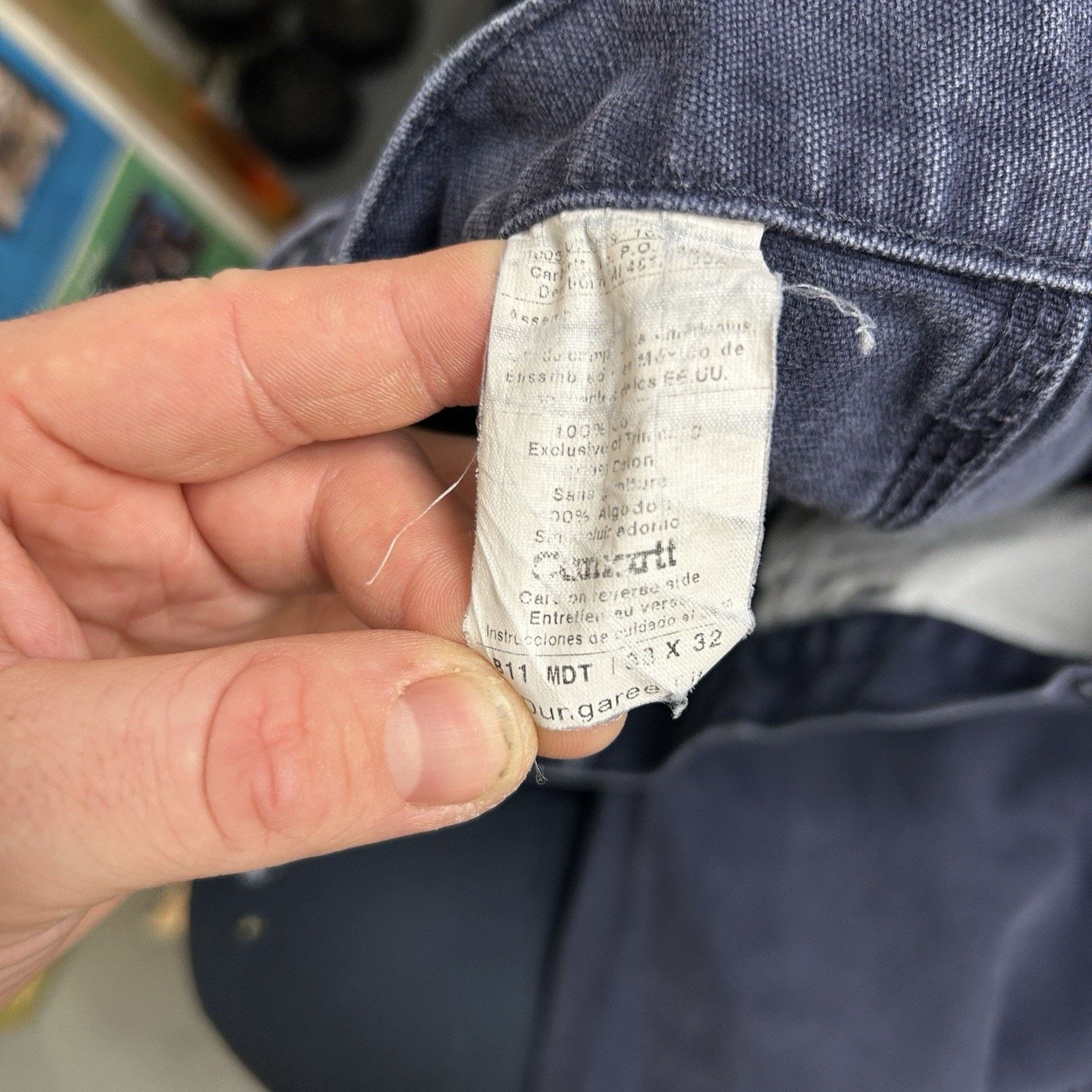 Carhartt Vintage Carhartt Dungaree Fit Work Pants “Midnight Navy” B11 Size US 38 / EU 54 - 9 Thumbnail