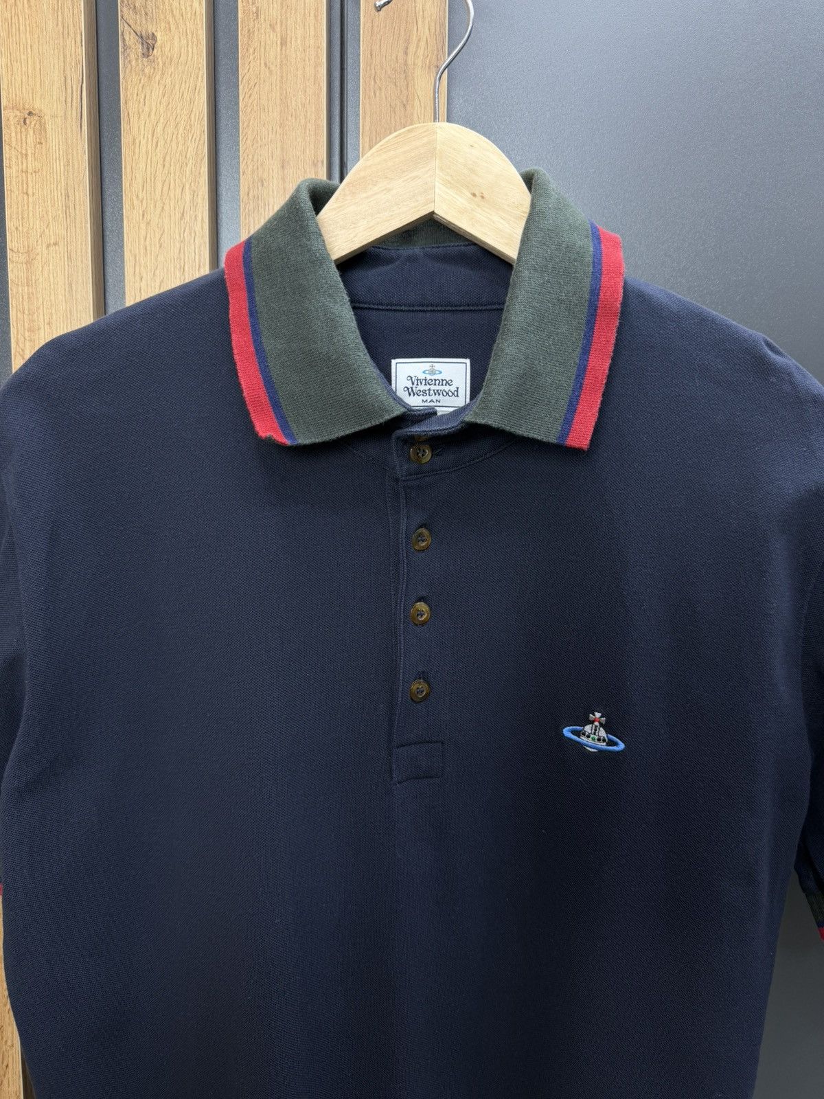 Vivienne Westwood Vivienne Westwood Man Polo Shirt Navy XL Orb Logo Size US XL / EU 56 / 4 - 2 Thumbnail