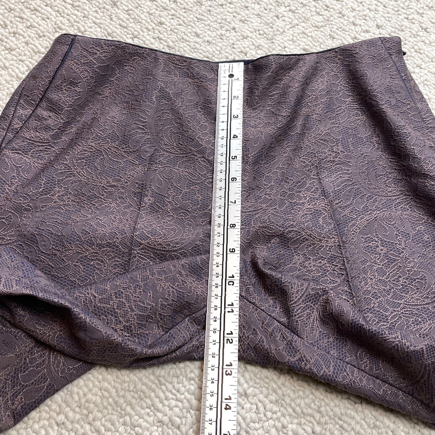 Boden Boden Pants Womens 10 L Purple Embroidered Floral Pockets Straight 32x30 Hip Zip Size 24" / US 00 / IT 34 - 5 Thumbnail