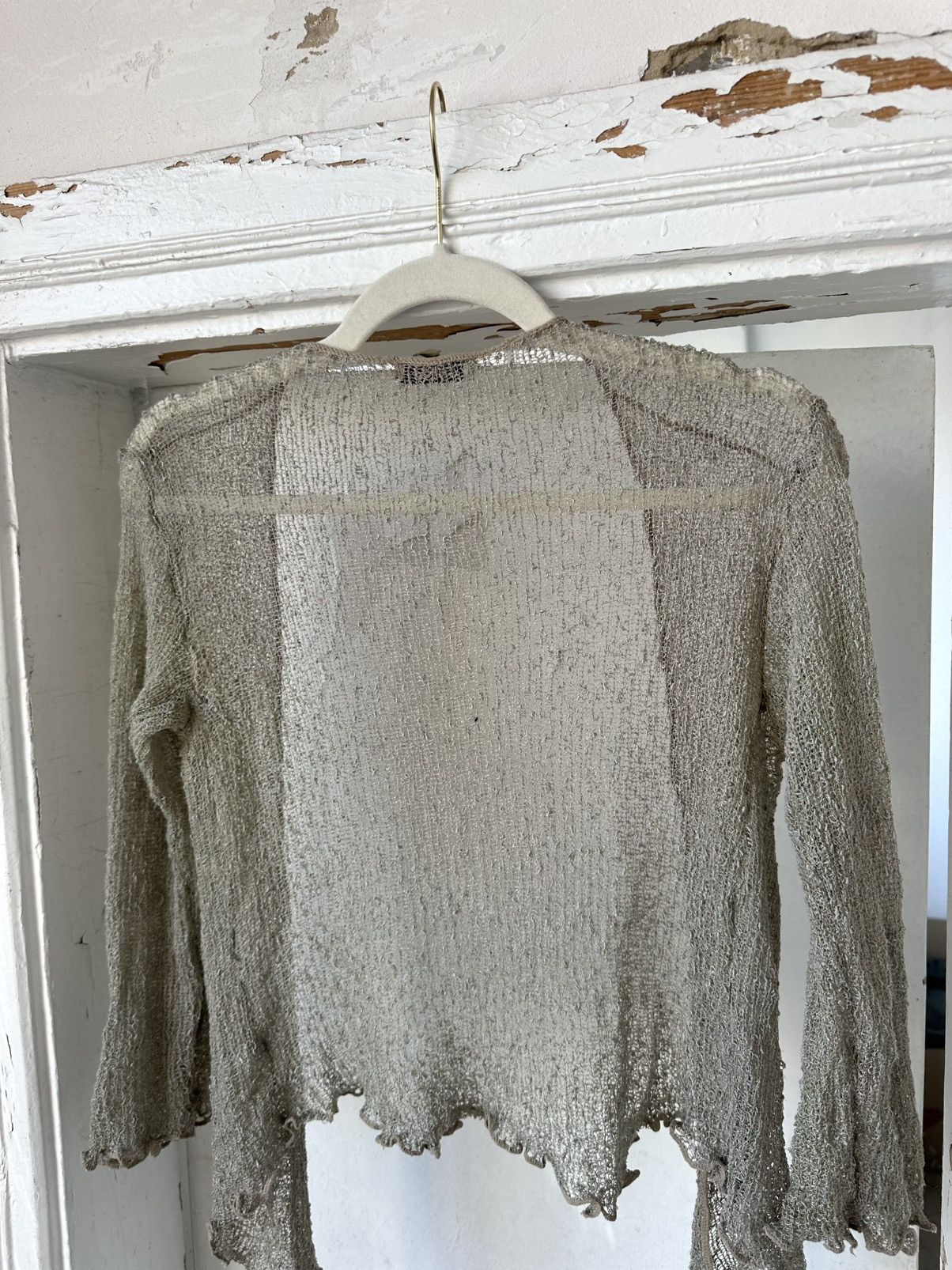 Vintage Vintage Mesh Khaki Kardigan Poncho Size M / US 6-8 / IT 42-44 - 8 Thumbnail