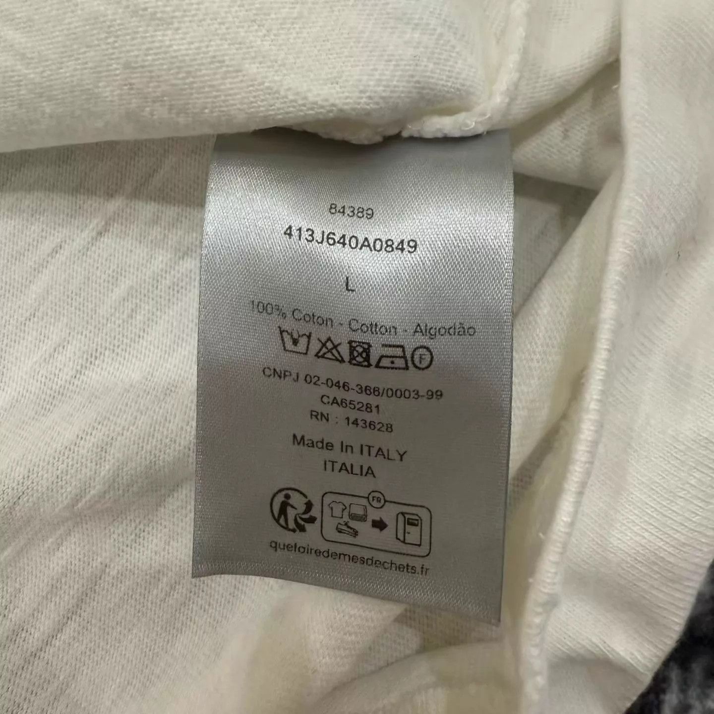 Dior Dior 47 Letter Big Logo White Short Sleeve T-Shirt L Size US L / EU 52-54 / 3 - 4 Thumbnail