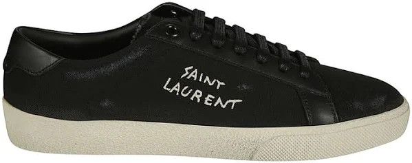 Saint Laurent Paris o1s1wg111024 Court Classic Embroidered Sneakers in Black Size US 8 / EU 41 - 2 Thumbnail