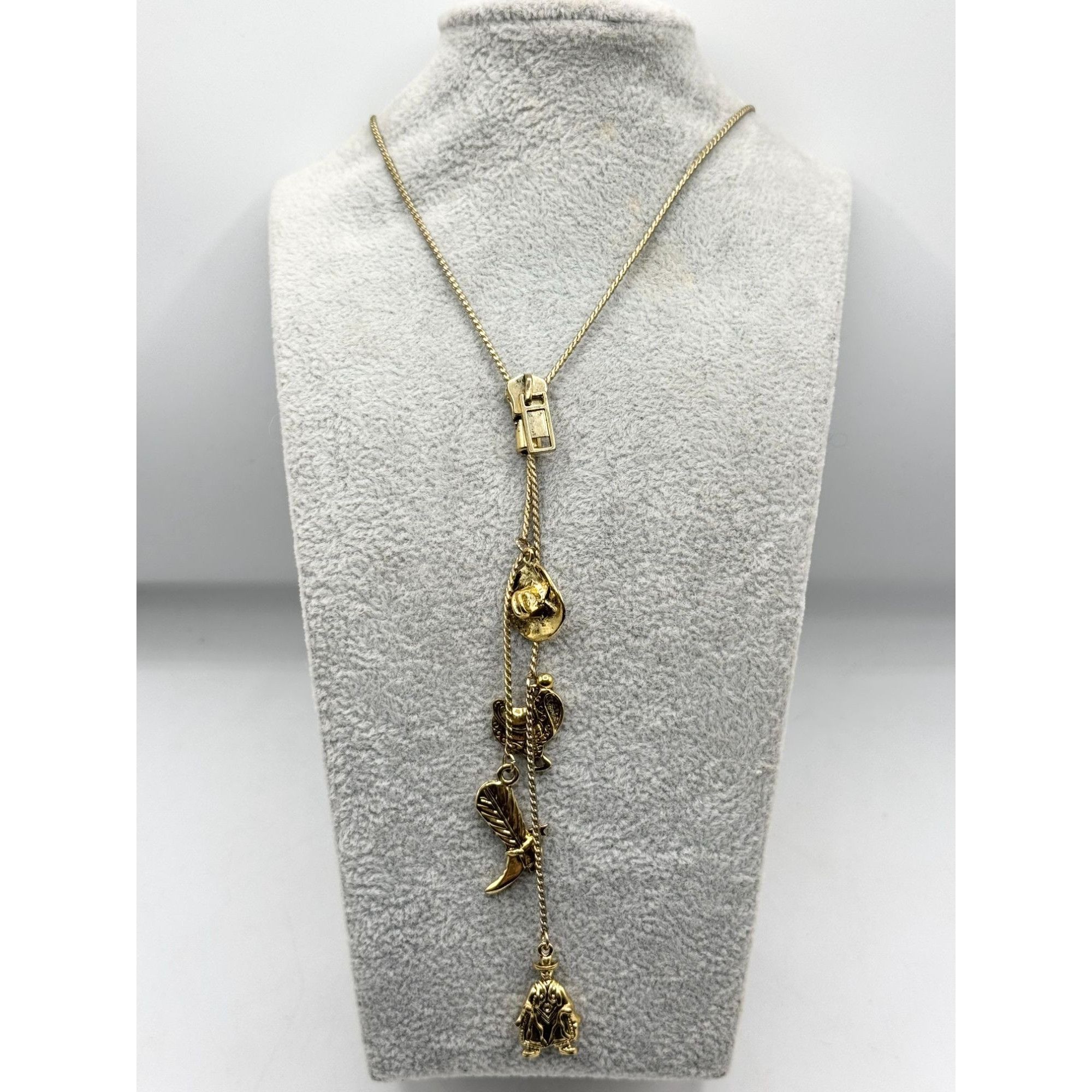Other Gold Zipper Western Cowboy Tassel Charm Necklace Size ONE SIZE - 6 Thumbnail