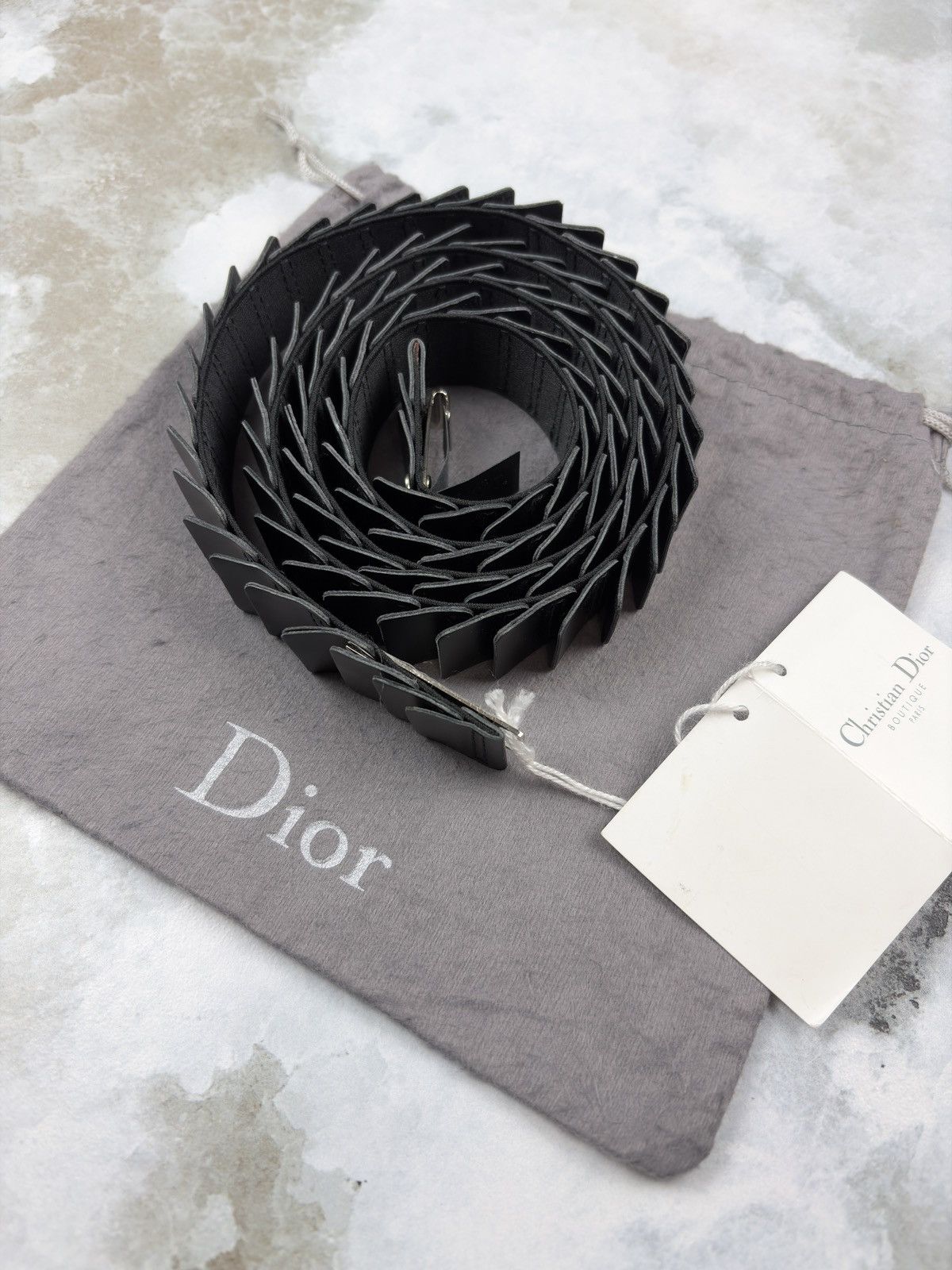 Dior × Hedi Slimane SS03 Dior Homme Follow Me Runway Leather Scale Belt Hedi Size ONE SIZE - 6 Thumbnail