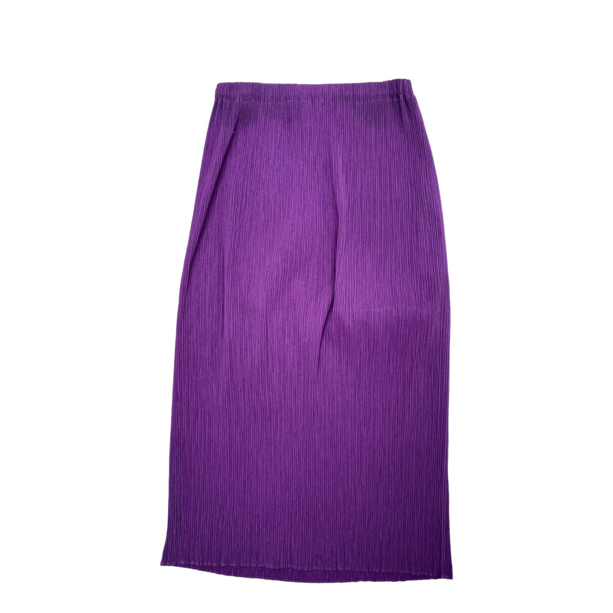 Issey Miyake Purple Pleats Set Shirt + Skirt Size L / US 10 / IT 46 - 5 Thumbnail