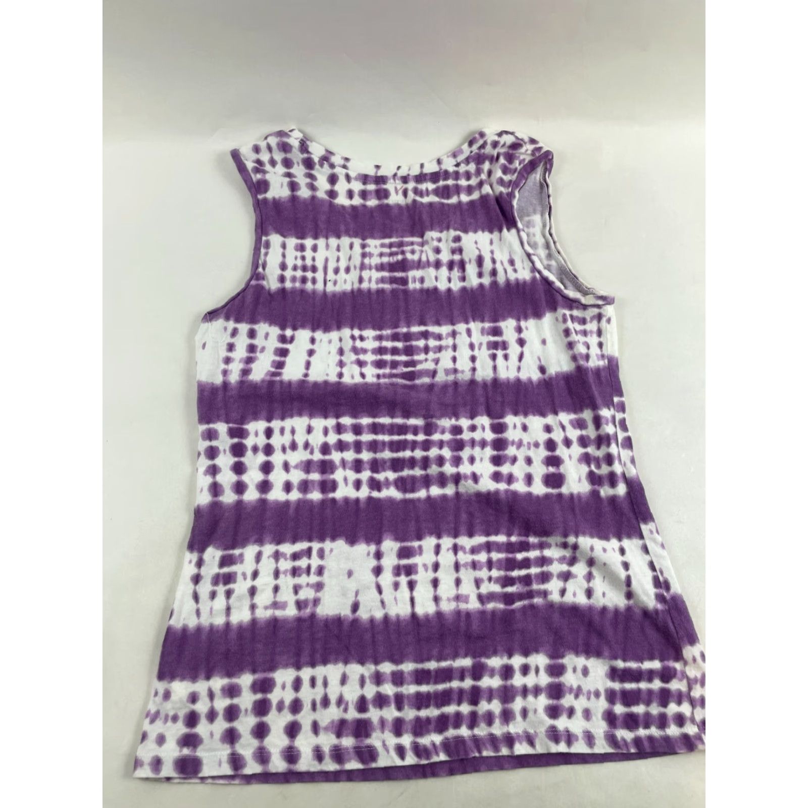 Merona Merona Tank Top Women’s Size S Purple White Tie Dye Stripes Sleeveless Round Neck Shirt Adult Womens Size S / US 4 / IT 40 - 2 Thumbnail
