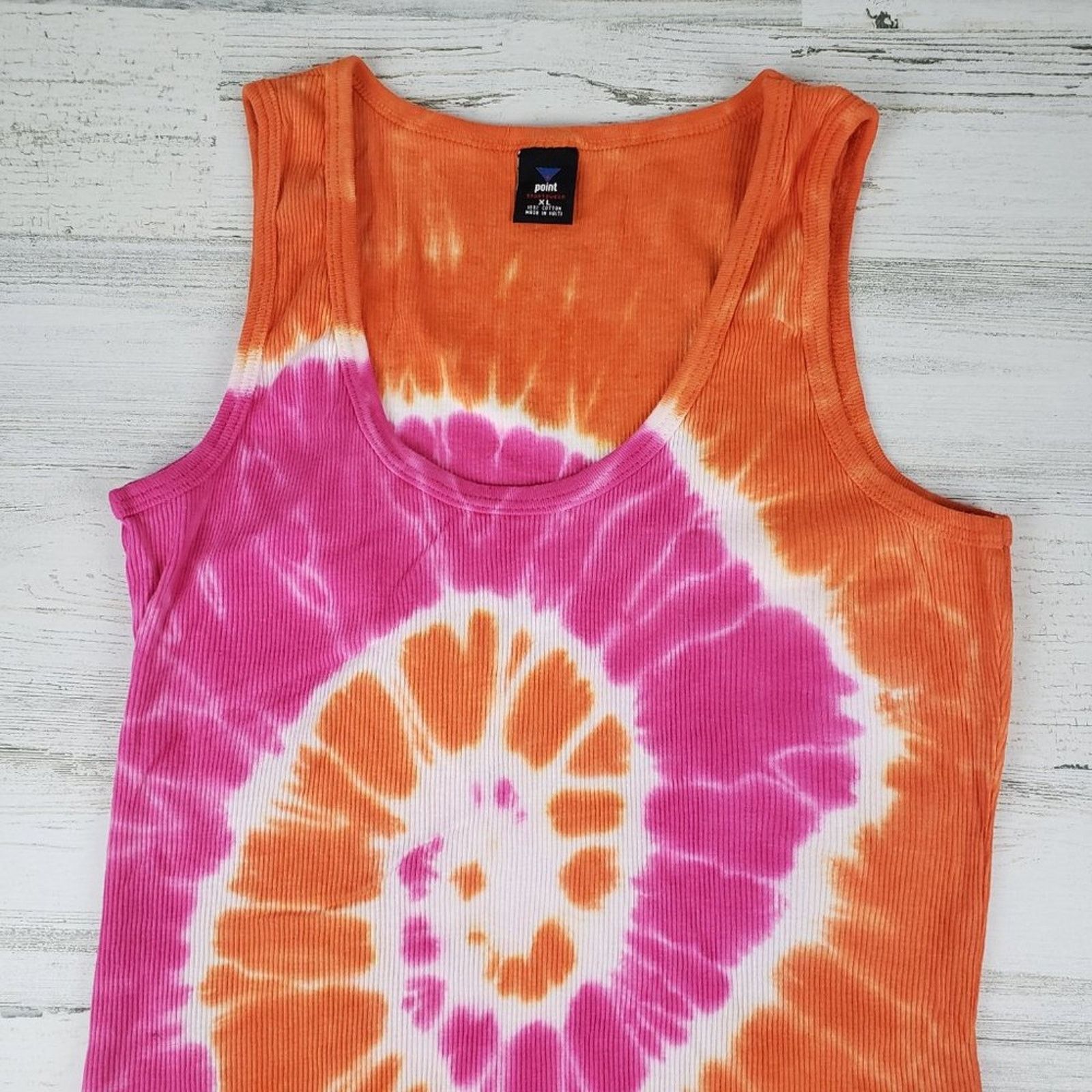 Other NWOT Point Sportswear Tie Dye Orange Pink Tank Top Medium Size M / US 6-8 / IT 42-44 - 3 Thumbnail