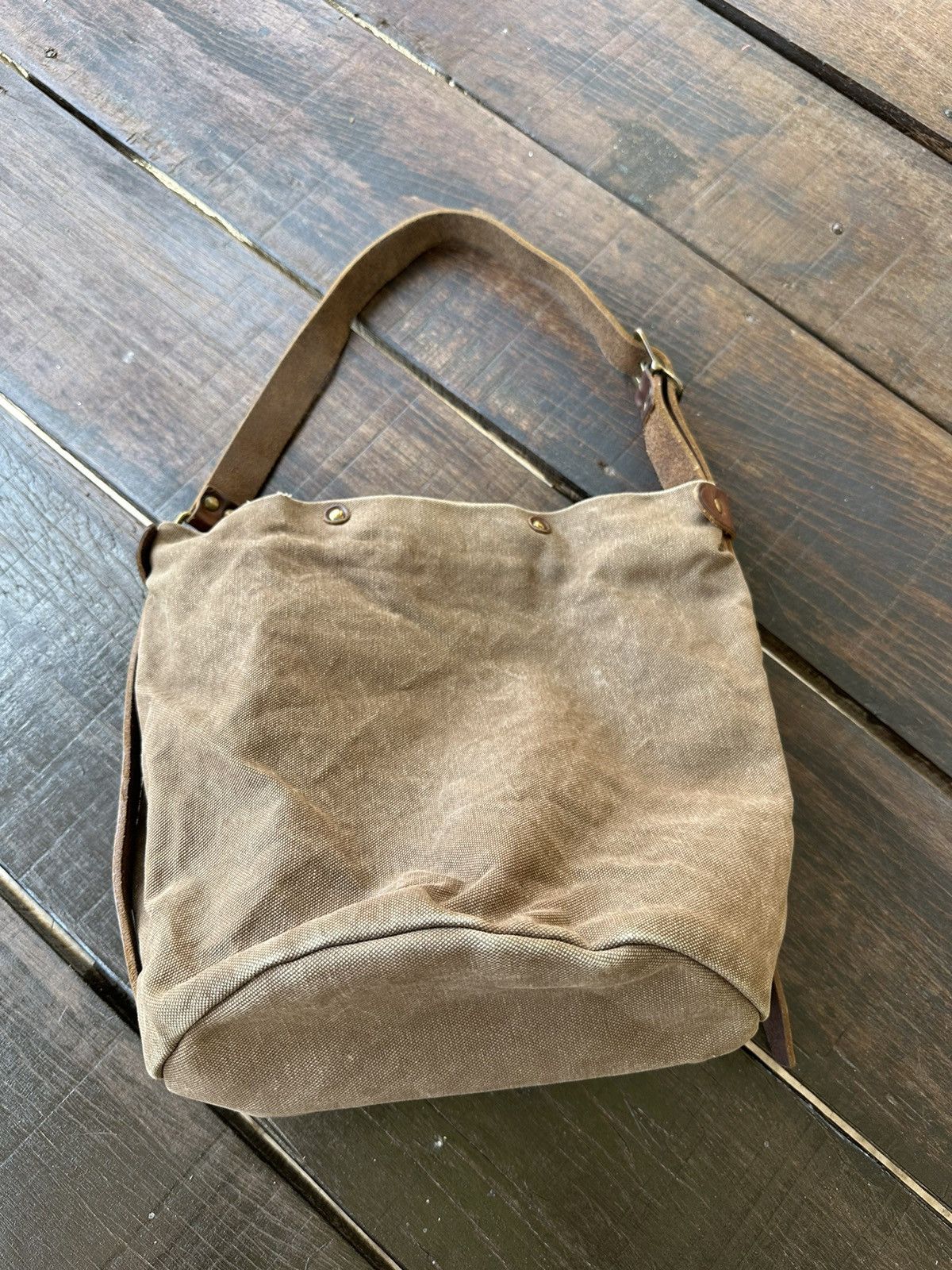 Japanese Brand × Vintage Suolo Japan Canvas Leather Tote Bag Size ONE SIZE - 2 Thumbnail