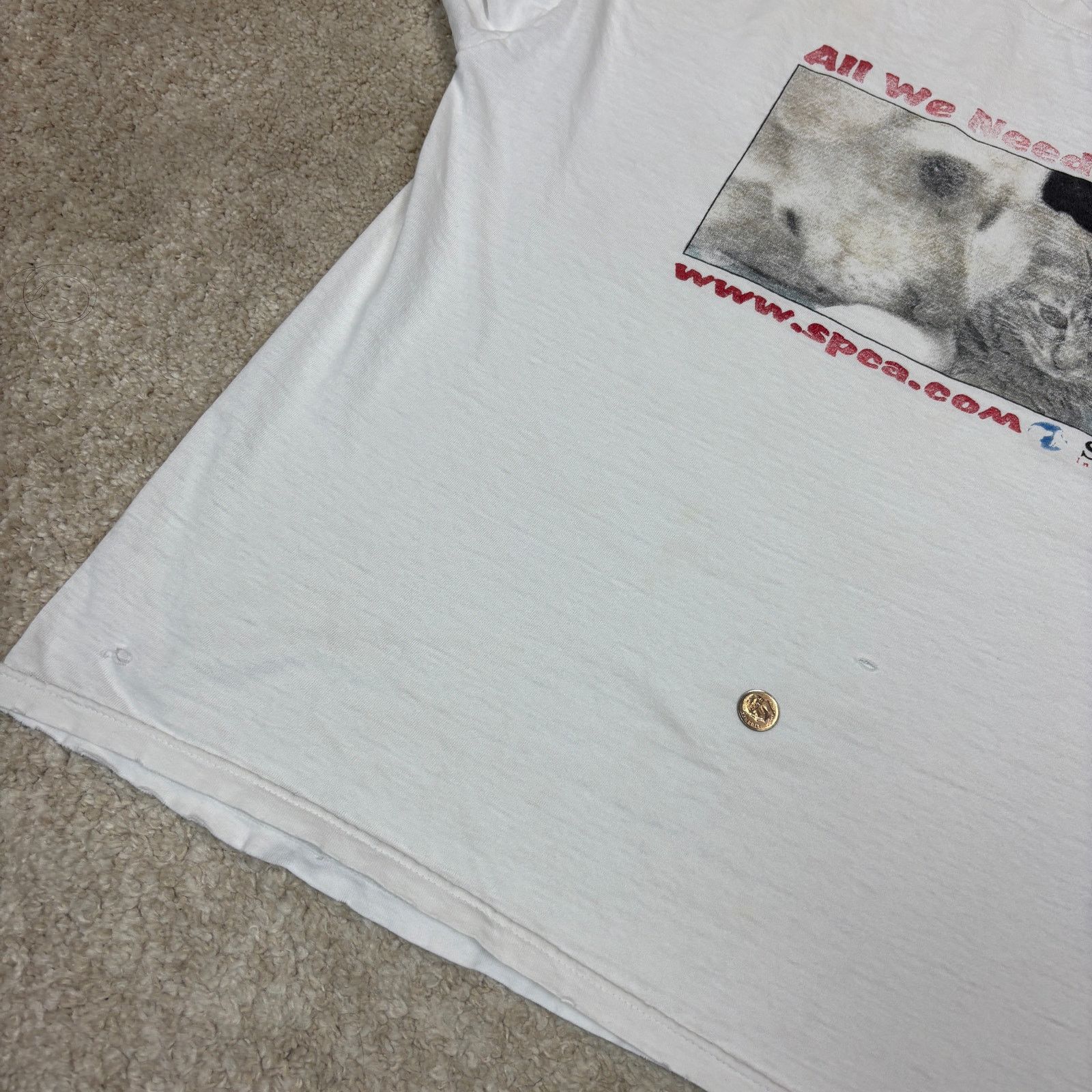 Vintage Vintage Humane Society Cat Dog T Shirt Women's Large Faded Size L / US 10 / IT 46 - 9 Thumbnail