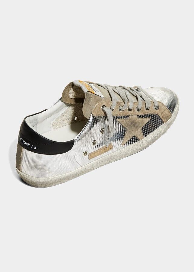 Golden Goose o1w1db10625 Super Star Metallic Low-Top Sneakers Size US 12 / EU 45 - 3 Thumbnail