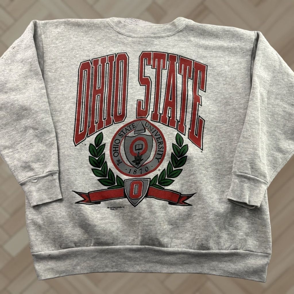 Tultex VINTAGE Tultex Ohio State Pullover Crewneck Sweatshirt Men 2XL Gray Size US XXL / EU 58 / 5 - 1 Thumbnail