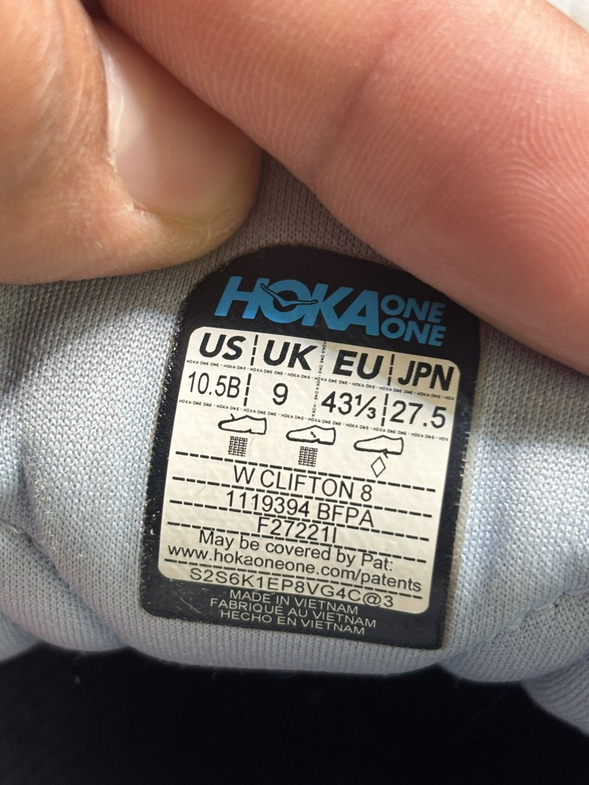 Hoka Hoka one one Clifton 8 blue fog Size US 10.5 / IT 40.5 - 6 Thumbnail