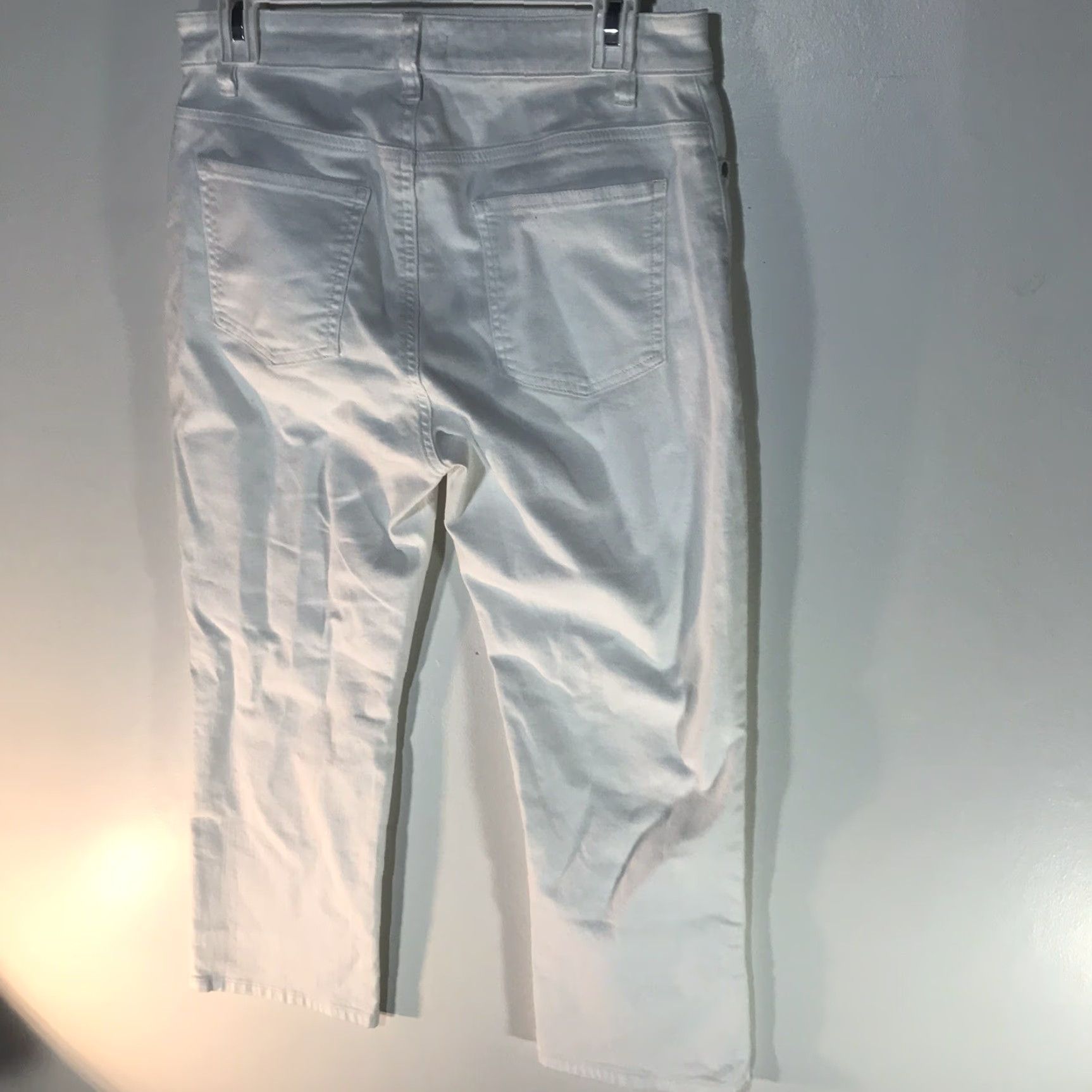 Eileen Fisher Eileen Fisher Organic Cotton Stretch Jeans White Mid-Rise Cropped Straight Fit Womens Petite 6 Size 28" / US 6 / IT 42 - 2 Thumbnail