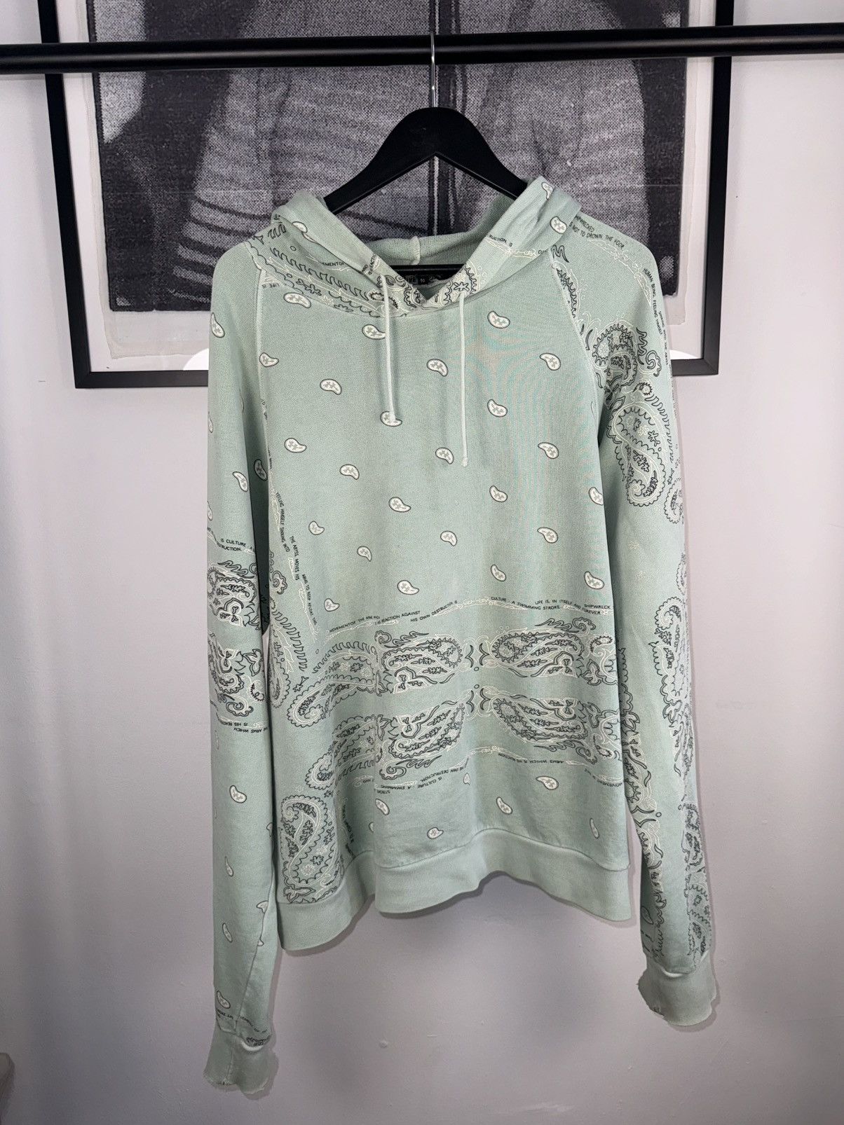 Raf Simons 🚭ARCHIVE GRAIL🚭 F/W 2004-2005 "WAVES" SEAFOAM PAISLEY HOODIE Size US XL / EU 56 / 4 - 11 Thumbnail