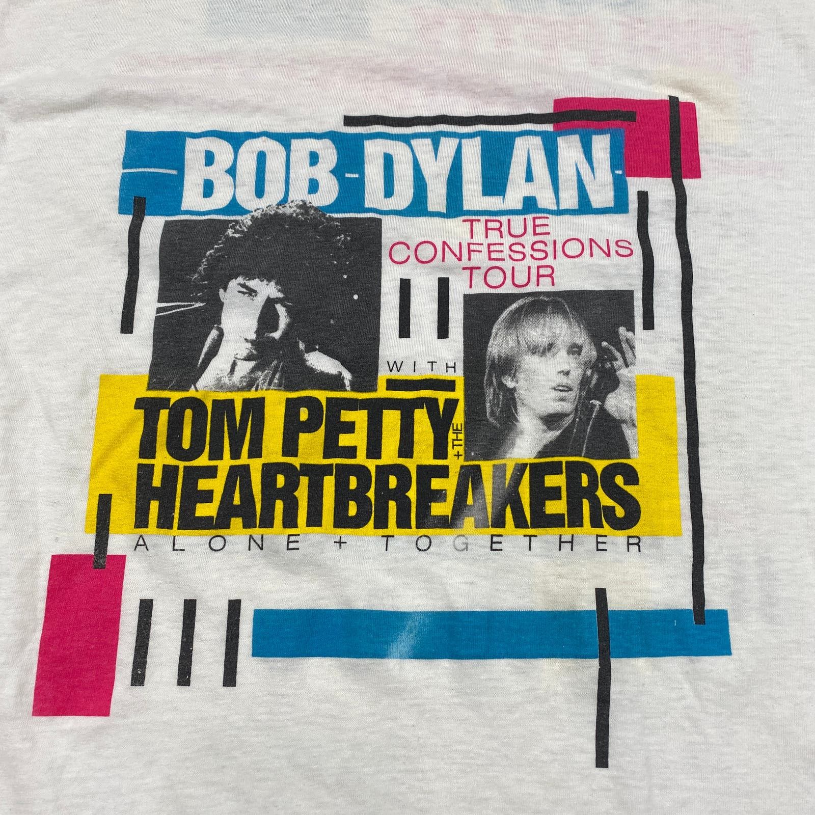 トップス 80s Bob Dylan Tom Petty true confessions S Vintage 1986 Bob Dylan / Tom Petty True Confessions Tour T Shirt