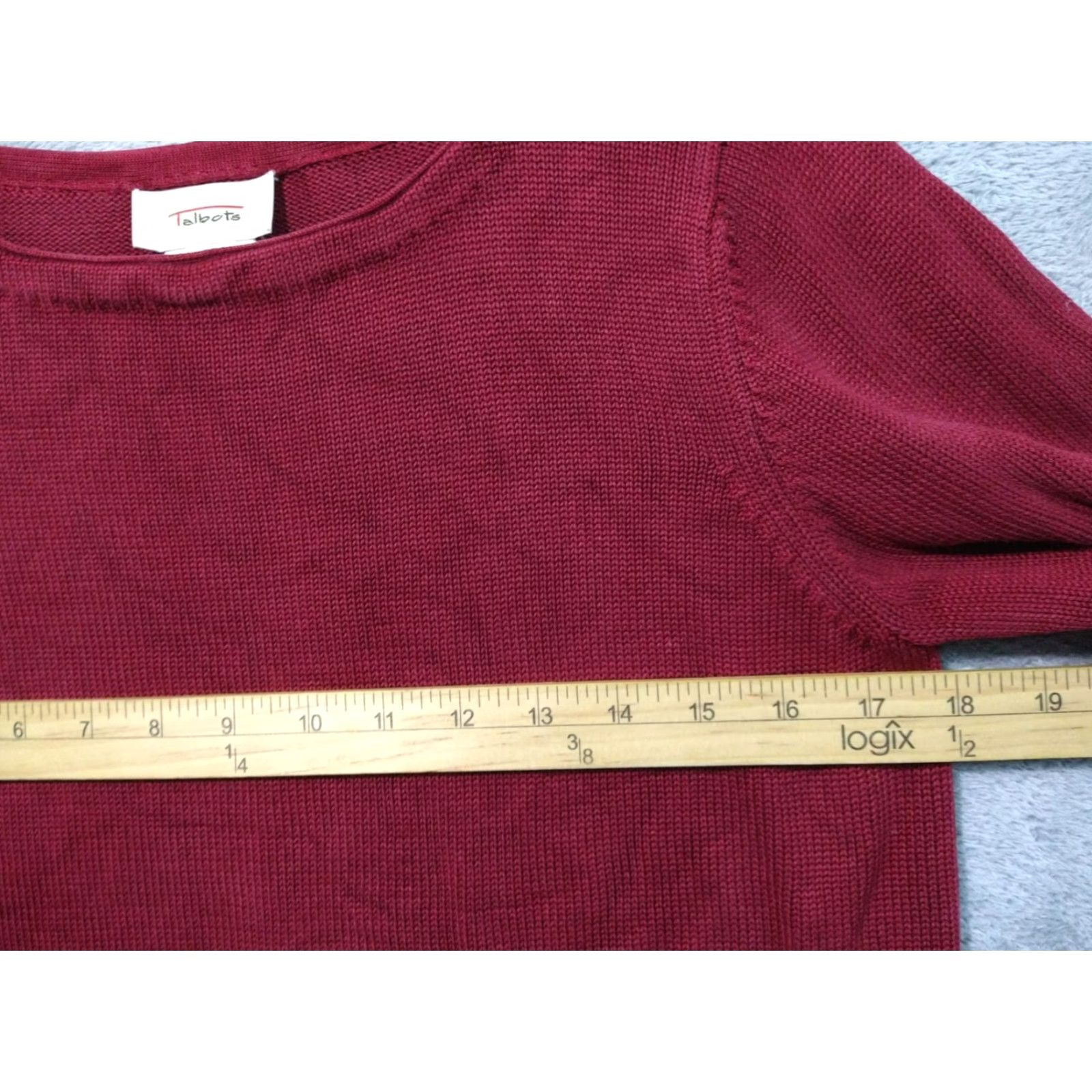 Talbots Talbots Sweater Womens Medium Red Floral Silk Pullover Round Neck Long Sleeve Classic Size M / US 6-8 / IT 42-44 - 4 Thumbnail