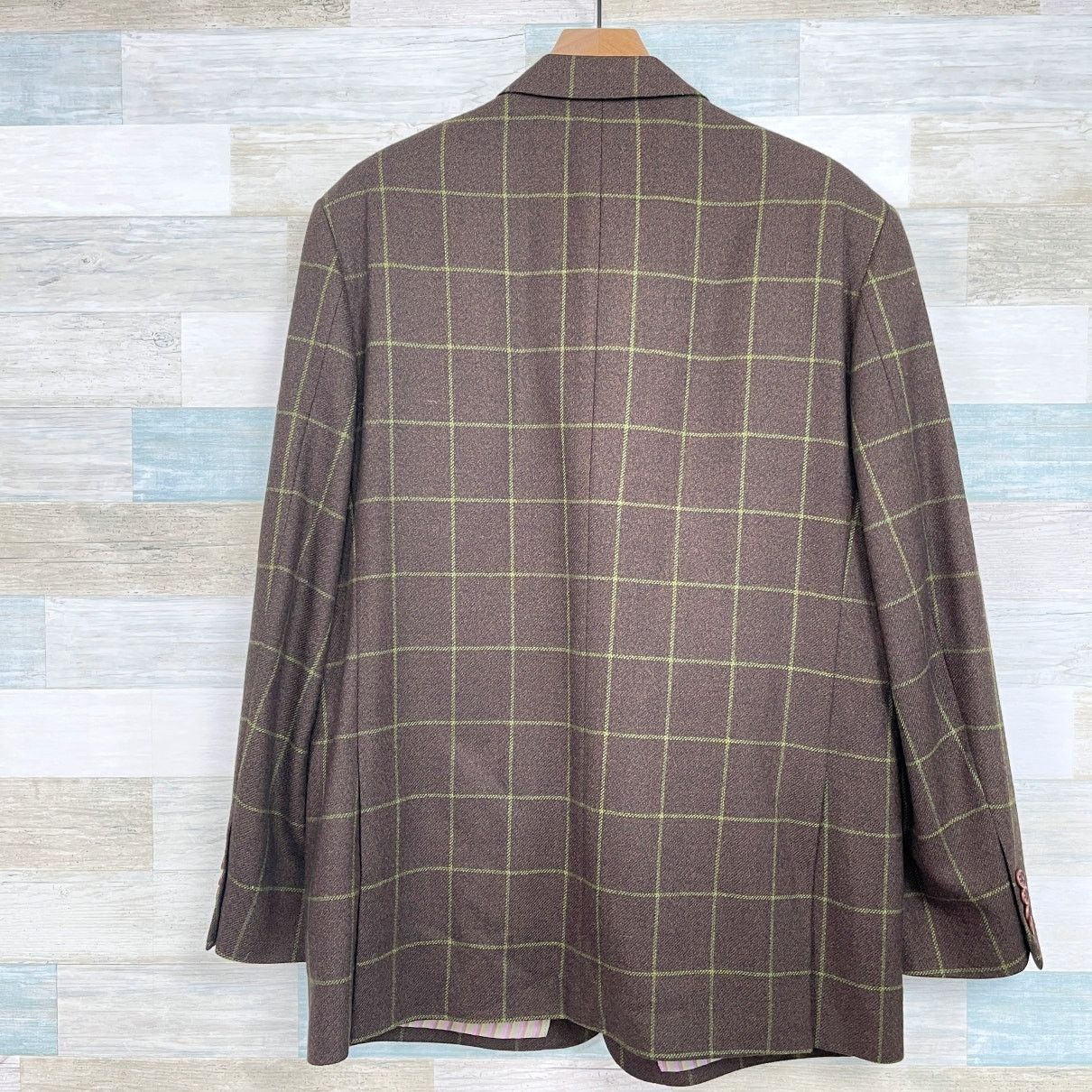 Tailorbyrd TailorByrd Flannel Windowpane Sport Coat Brown Mens L Size 40R - 5 Thumbnail