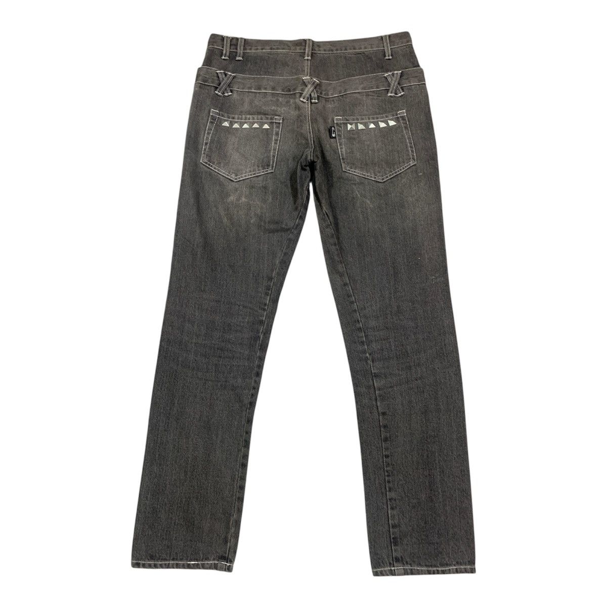Seditionaries Hell Cat Punks Japan Double Waist Studded Washed Jeans - W34 Size US 34 / EU 50 - 8 Thumbnail