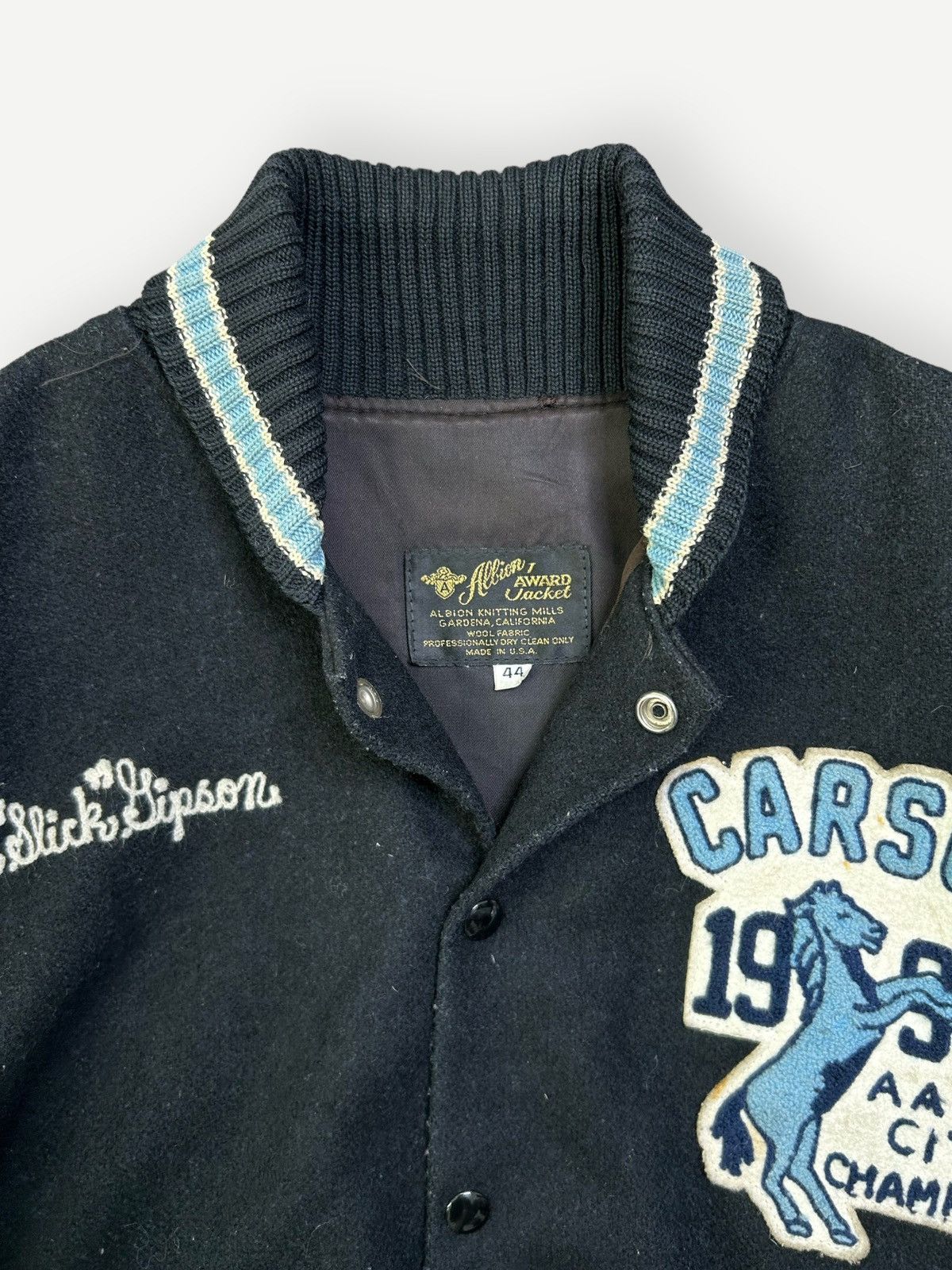 Vintage 90s Varsity Jacket USA Albion Award Leather