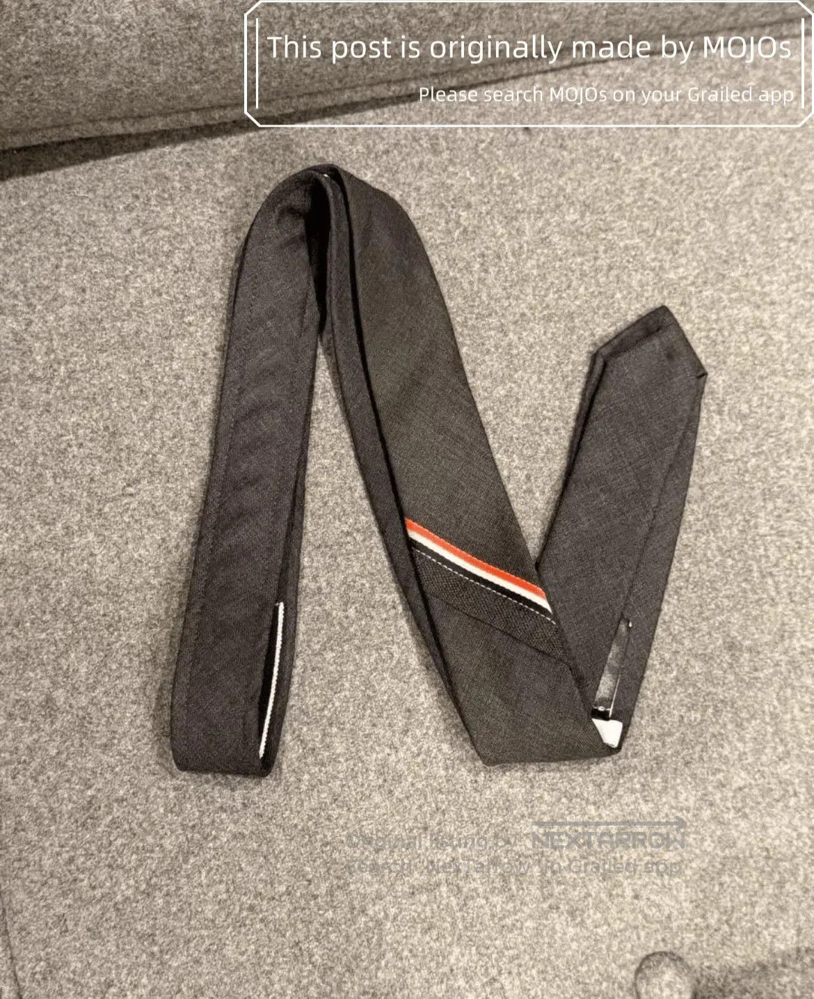 Thom Browne Thom Browne Stitches Color Stripe Dark Gray Tie. Size ONE SIZE - 2 Thumbnail