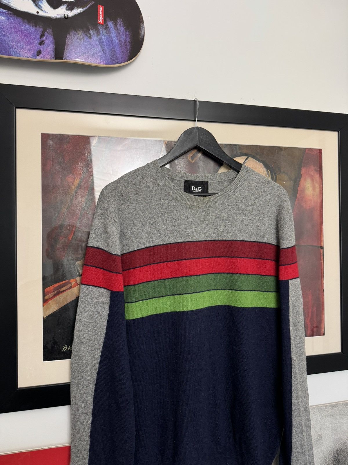 Dolce & Gabbana DOLCE GABBANA LUXURY Y2K VINTAGE STRIPED KNIT SWEATER WOOL Size US M / EU 48-50 / 2 - 3 Thumbnail