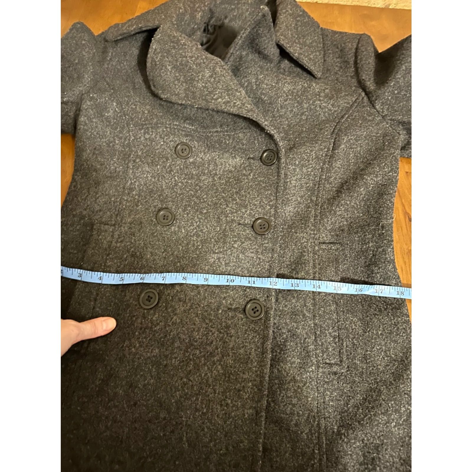 Express Express Womens Dark Gray Button Up Wool Peacoat Winter Jacket Size 3/4 Size XS / US 0-2 / IT 36-38 - 7 Thumbnail