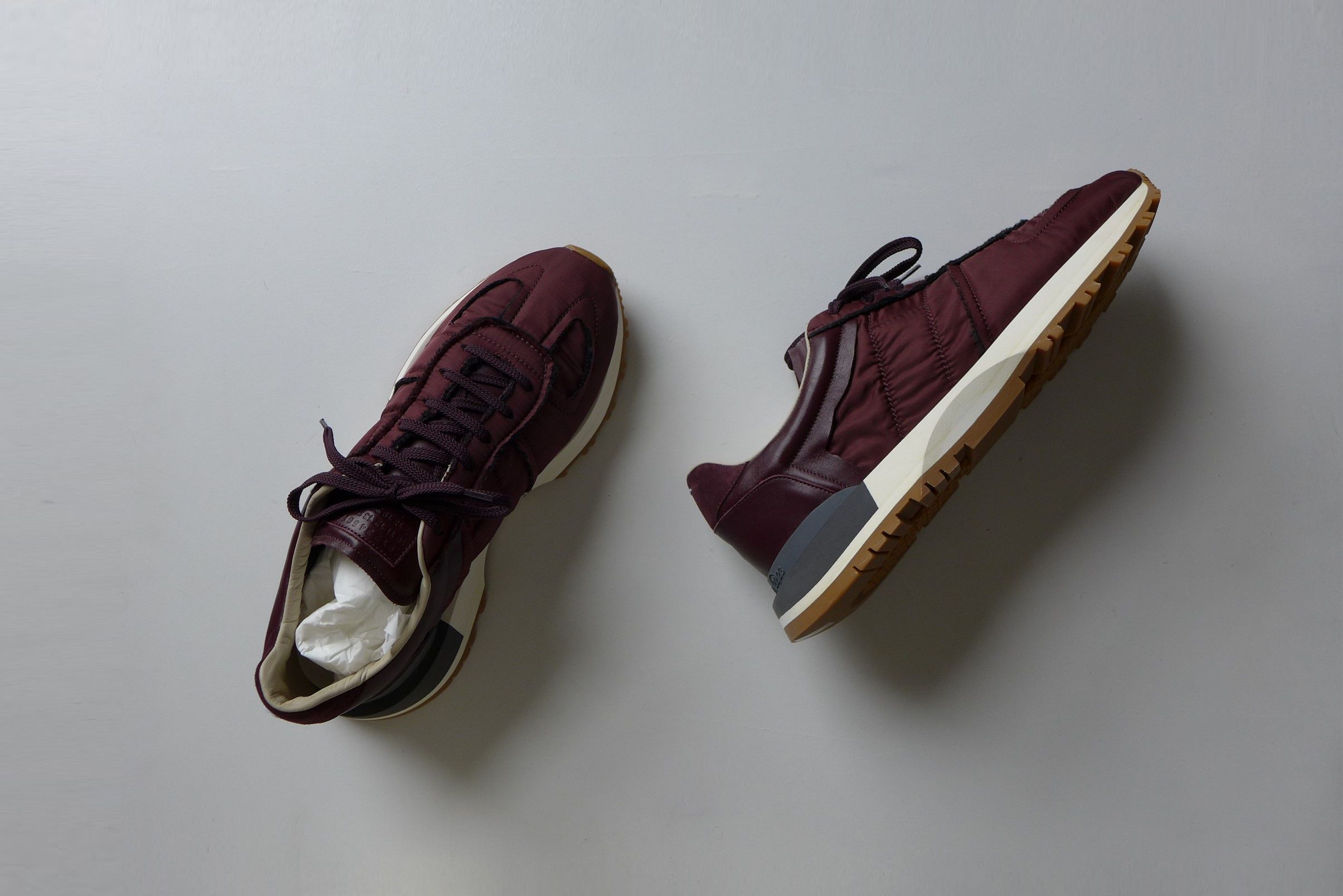 Maison Margiela Margiela Burgundy Runner Evolution Sneakers Size US 13 / EU 46 - 5 Thumbnail