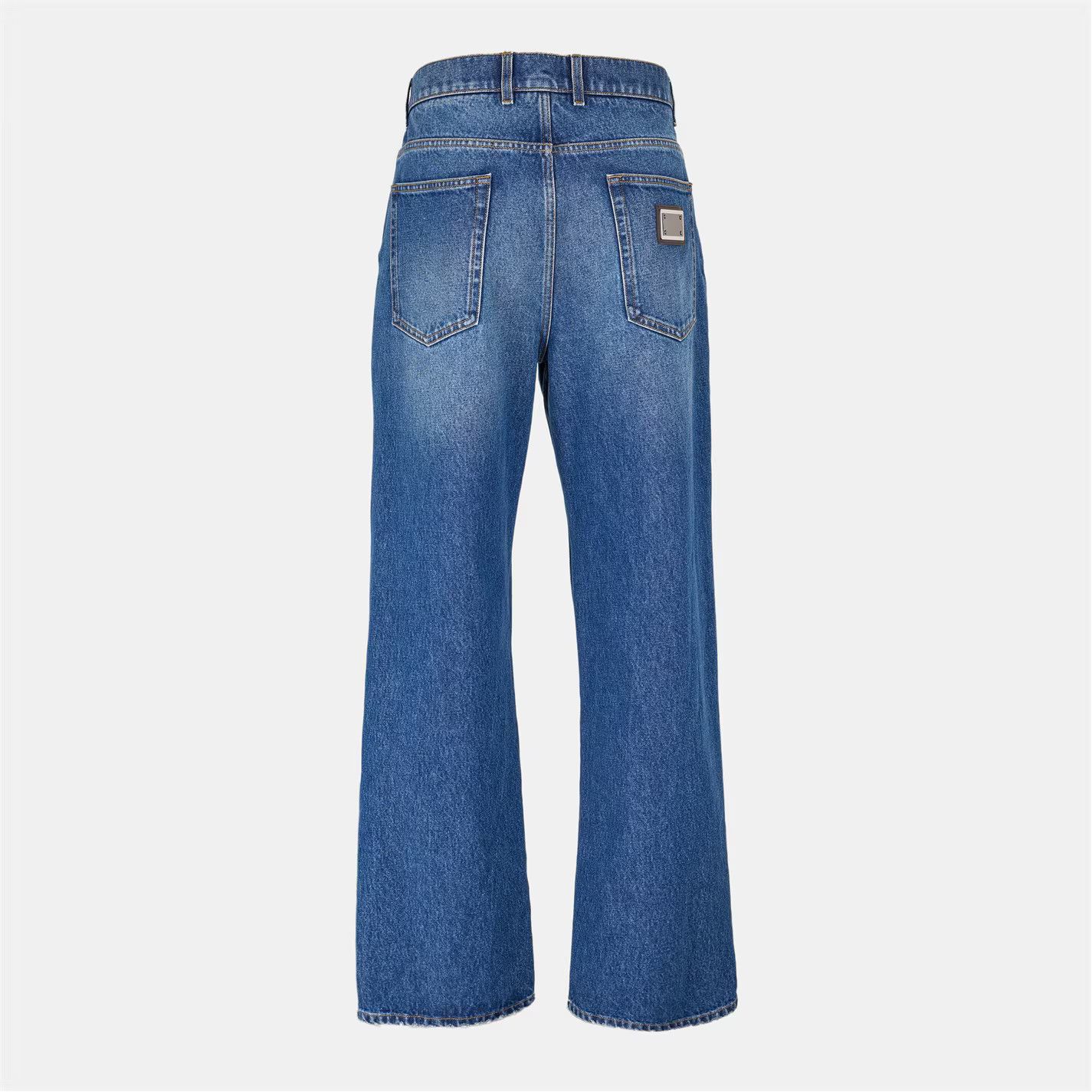 Dolce & Gabbana o1g2r1mq0426 Relaxed Straight Leg Jeans in Blue Size US 34 / EU 50 - 2 Thumbnail